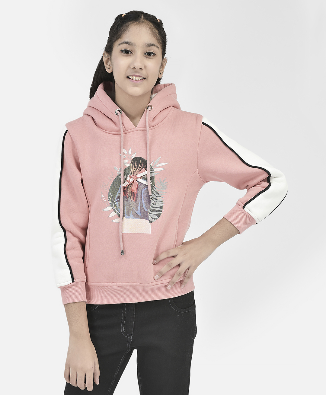 CRIMSOUNE CLUB Cotton Full Sleeves Girl Printed Sweatshirt - Pink-picture-23