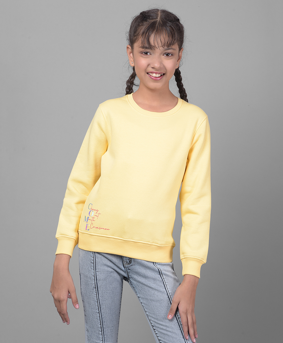 CRIMSOUNE CLUB Cotton Full Sleeves Text Printed Sweatshirt - Yellow-image-47
