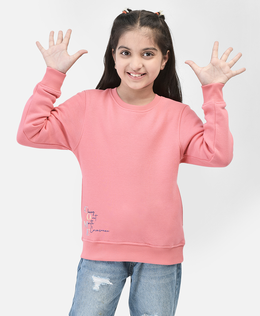 CRIMSOUNE CLUB Cotton Full Sleeves Text Printed Sweatshirt - Pink-picture-17