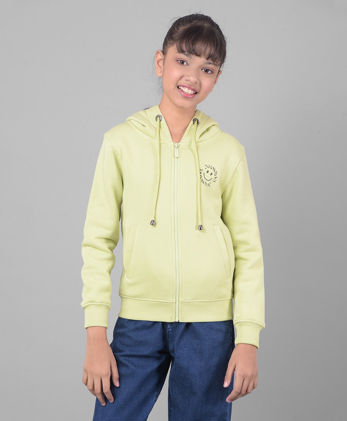 CRIMSOUNE CLUB Cotton Full Sleeves Sunday Funday Text Printed Sweatshirt - Olive-image-24