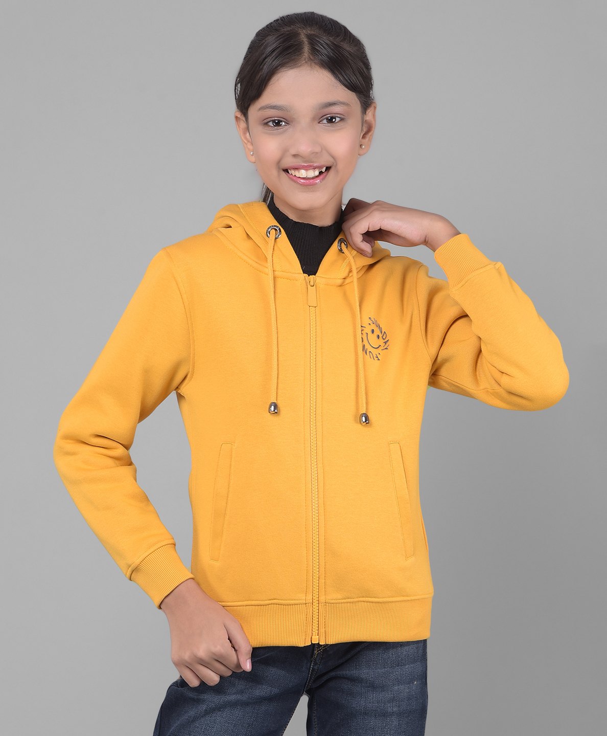 CRIMSOUNE CLUB Cotton Full Sleeves Sunday Funday Text Printed Sweatshirt - Mustard-image-25