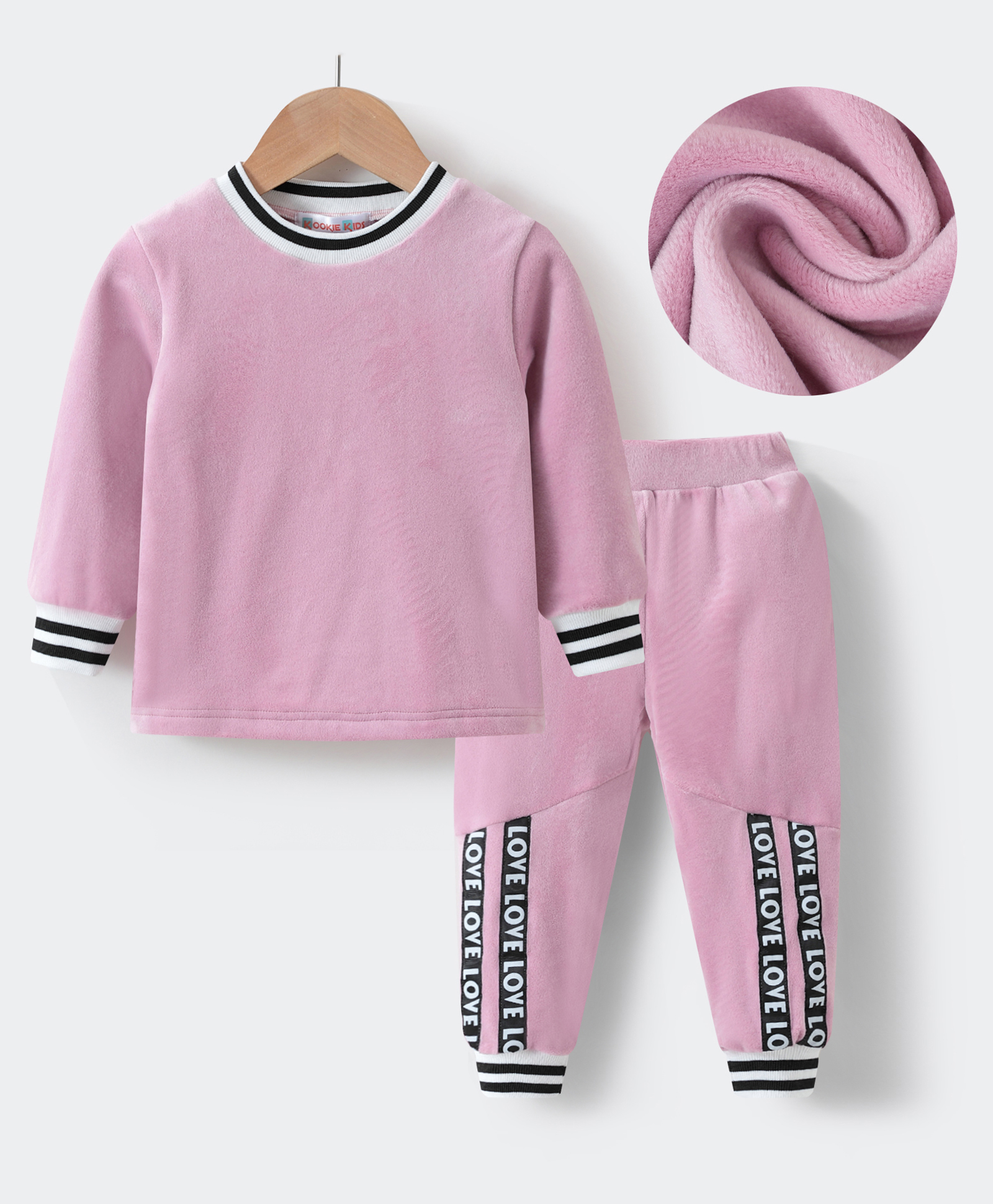 Kookie Kids Full Sleeves Winter Wear Suit with  Text Print - Pink-picture-23