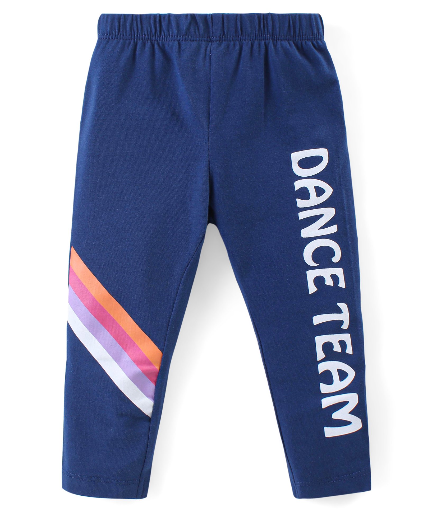 Babyhug Cotton Lycra  Knit Full Length Legging with Text Print - Navy Blue-image-31