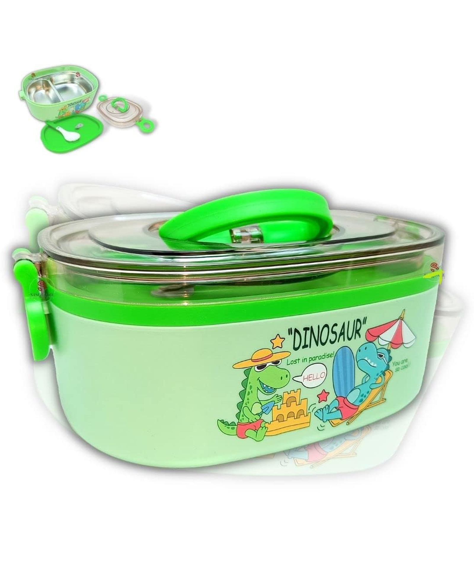 Sanjary Stainless Steel Astro Bites Lunch Box Leakproof, BPA-Free Lunch Box  includes Spoon- Color & Print May Vary-image-10