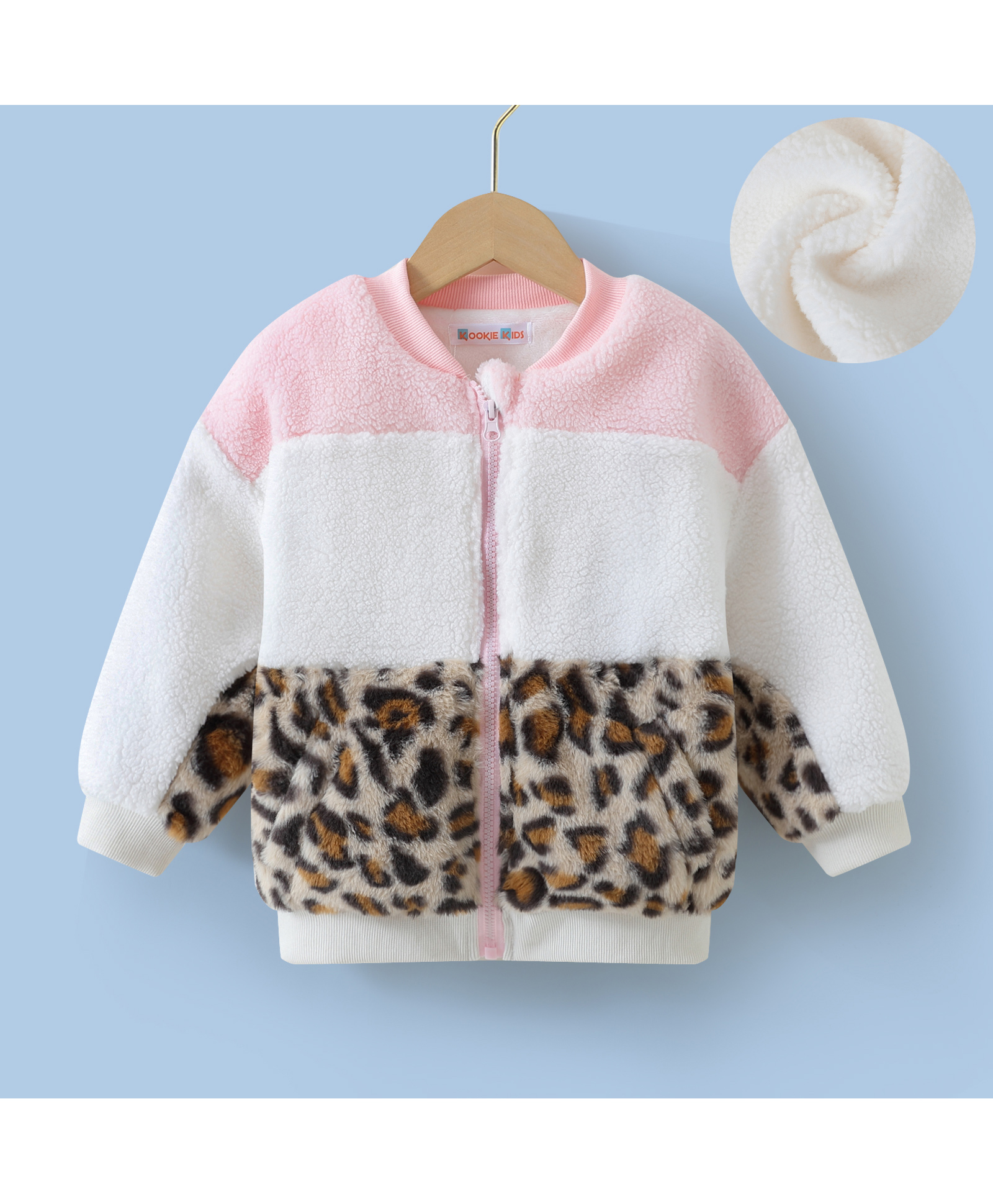 Kookie Kids Full Sleeves Front Open Fur Winter Jacket With Colour Block Design - Multicolour-picture-10