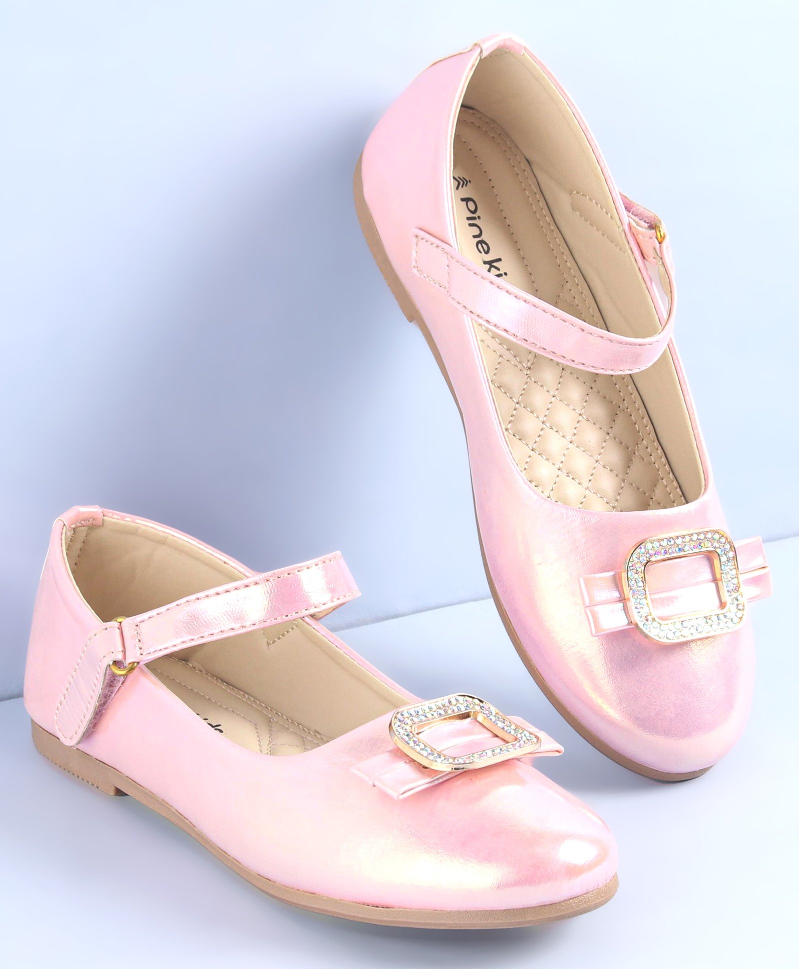 Pine Kids Ballerinas with Velcro Closure - Pink-picture-30