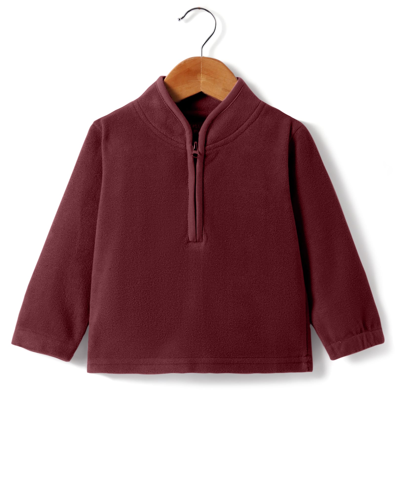 Kanvin Fleece Woven Full Sleeves Solid Colour Sweatjacket - Maroon-picture-27