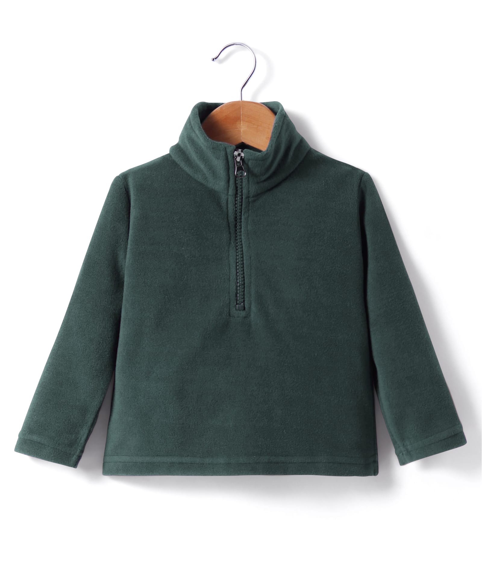 Kanvin Fleece Woven Full Sleeves Solid Colour Sweatshirt - Green-picture-17