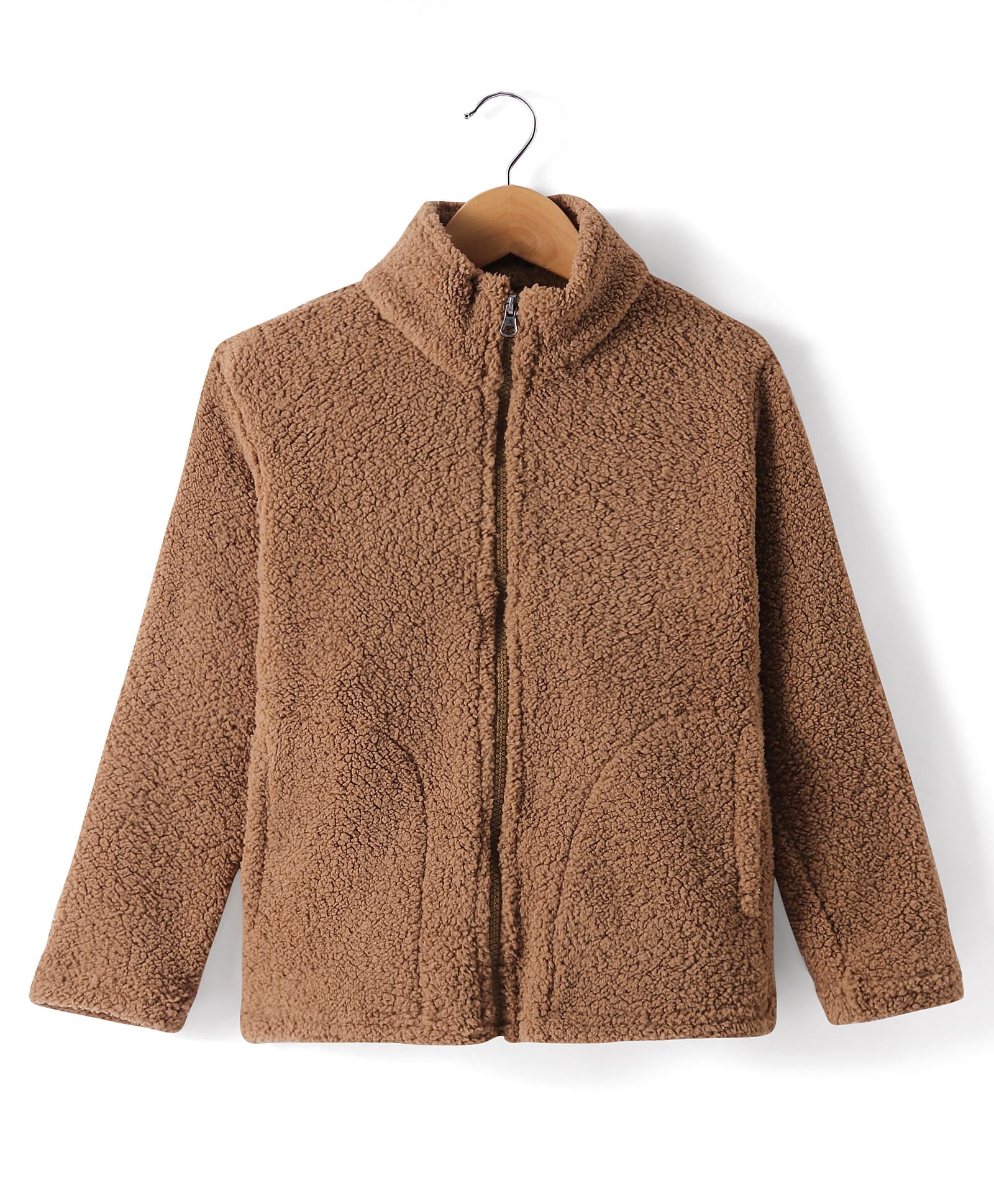 Kanvin Fleece Woven Full Sleeves Solid Colour Winter Jacket - Dark Red-picture-29