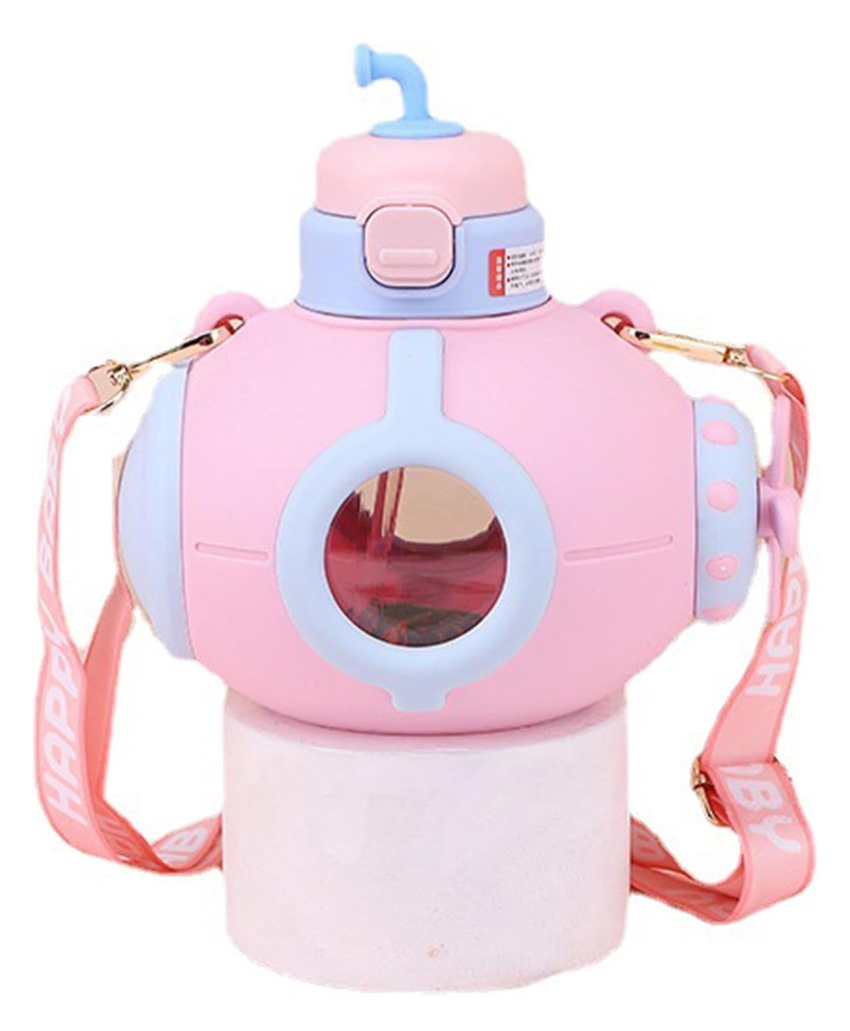 Parteet Premium Quality Submarine Shaped Water Bottle & Sipper For Kids 1000 ML (Pink)-picture-15