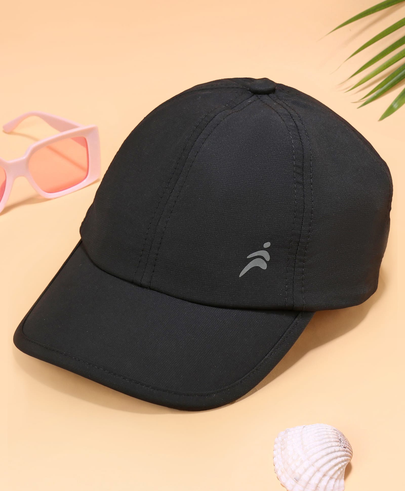 Pine Active Reflective Sports Cap Black - Diameter 15 cm