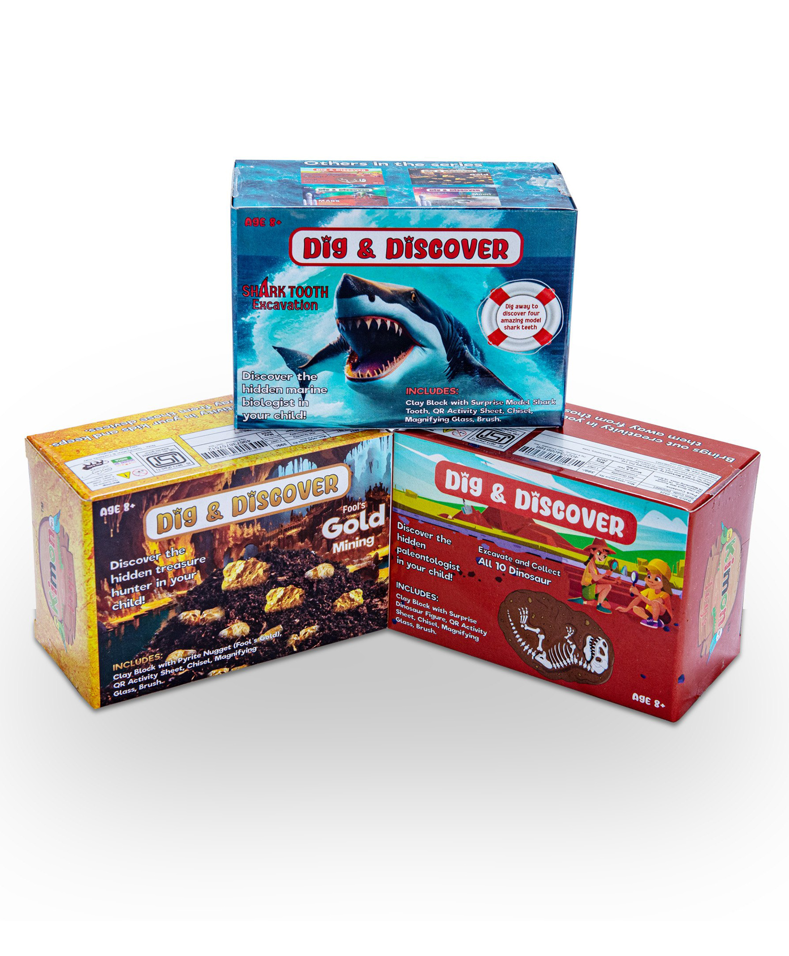 Kimon Toys - Dig & Discover - Box Combo 4 Dino+Gold+Shark-picture-25