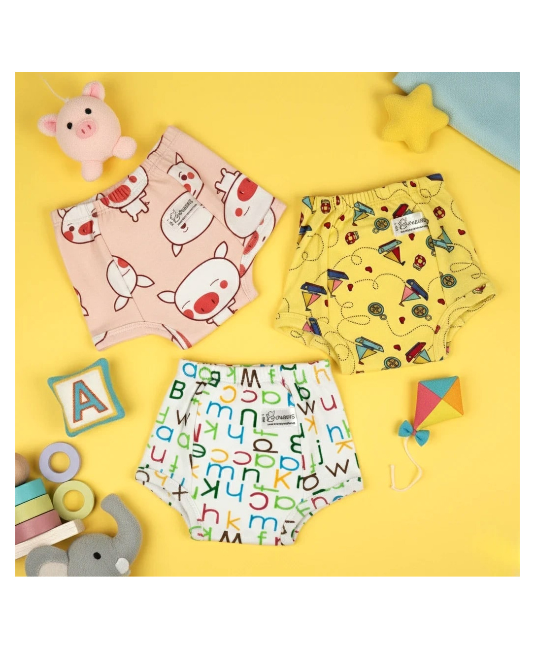Snugkins Reusable Potty Training Pants/Underwear for Babies Pack of 3 Small - Multicolor-picture-2