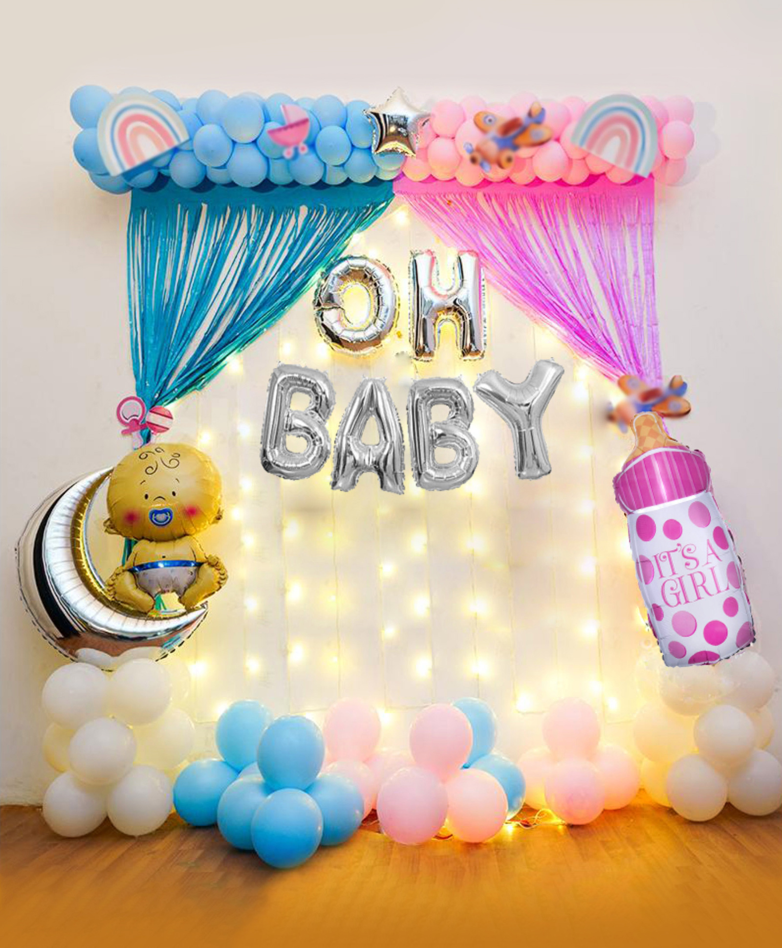 Baby Shower Decor Kit with LED- Pack of 63-image-21