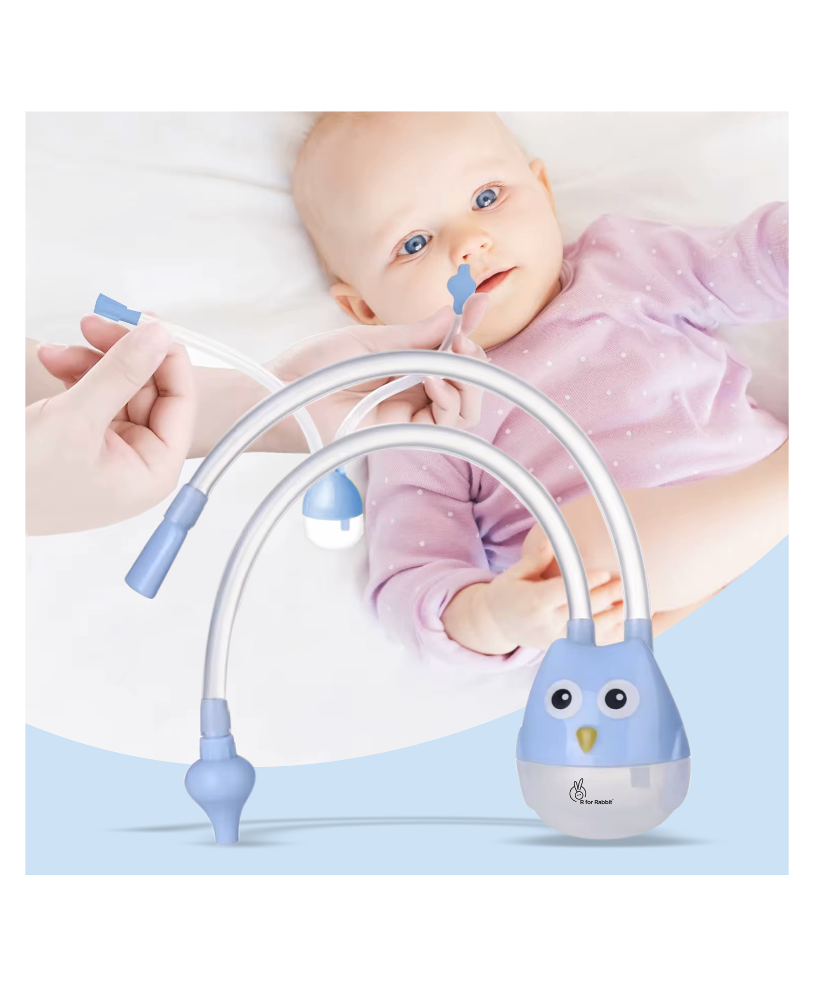 R for Rabbit Snowy Nasal Cleaner for Baby Painless Relief from Mucus & Blocked Nose - Blue