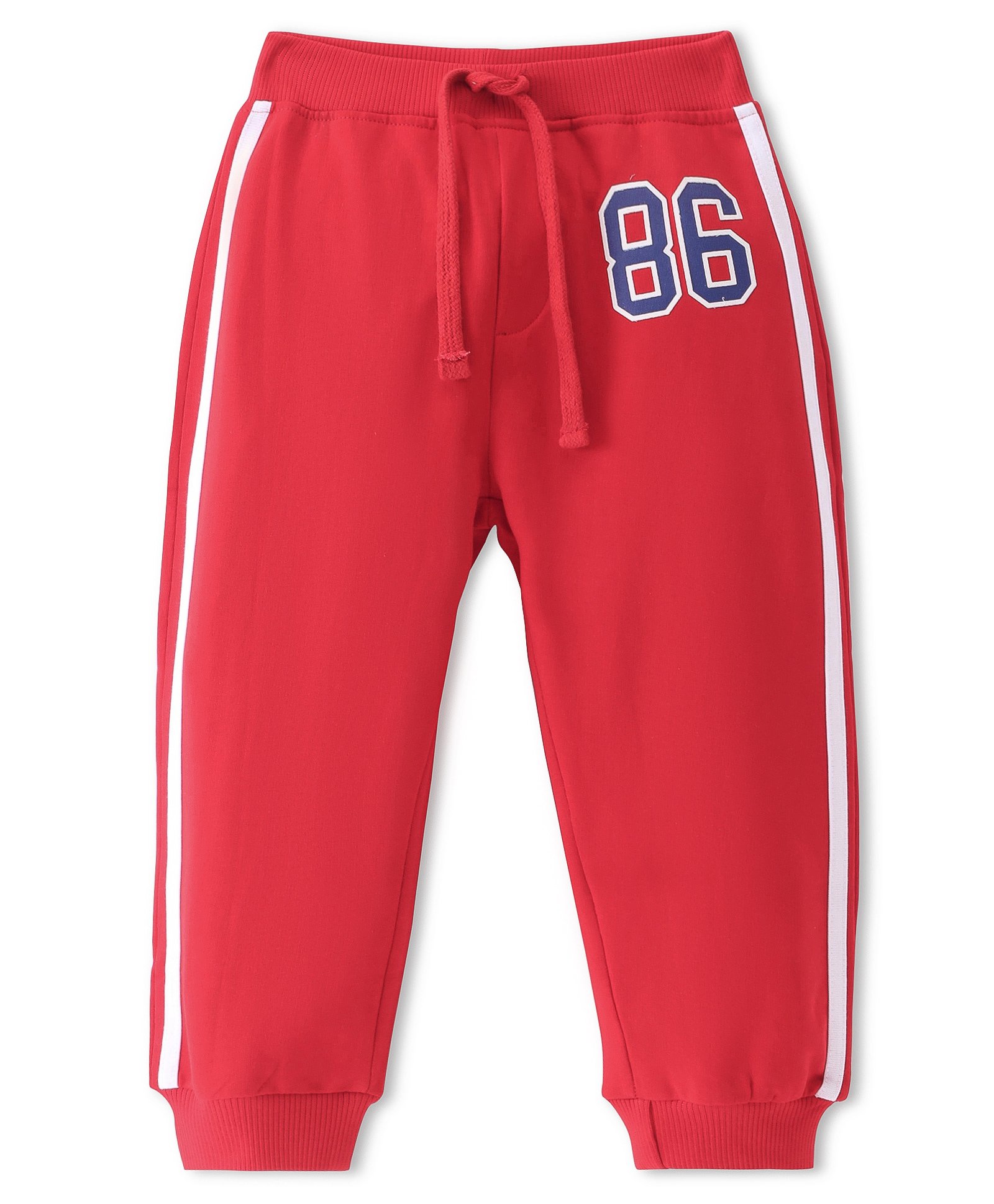 Babyhug French Terry Knit Full Length Track Pant with Number Print - Red-image-44