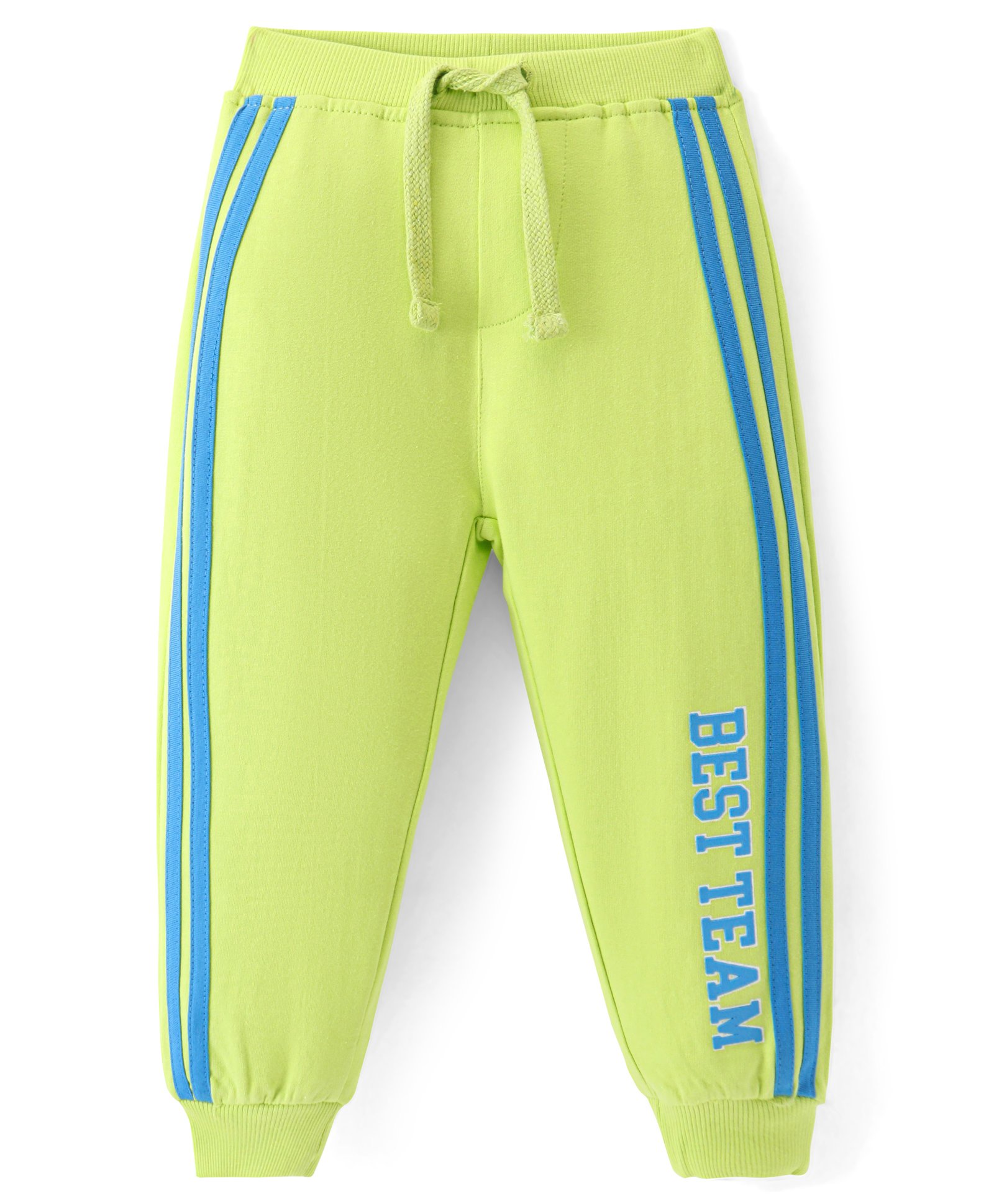 Babyhug Terry Knit Full Length Lounge Pant Text Print - Limegreen-picture-21