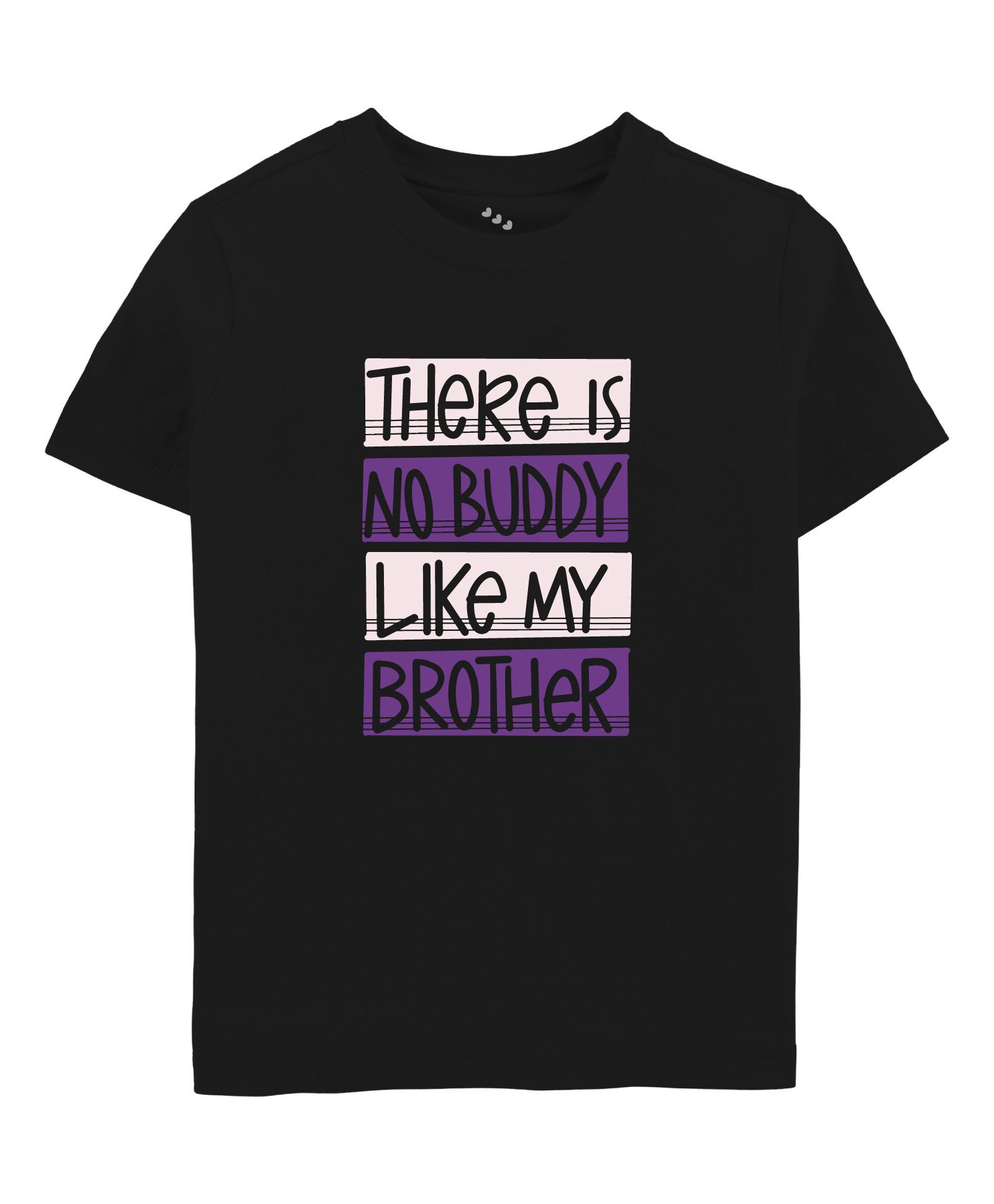 Zeezeezoo 100% Cotton Half Sleeves Rakhi Theme No Buddy Like My Brother Printed Tee - Black-picture-30