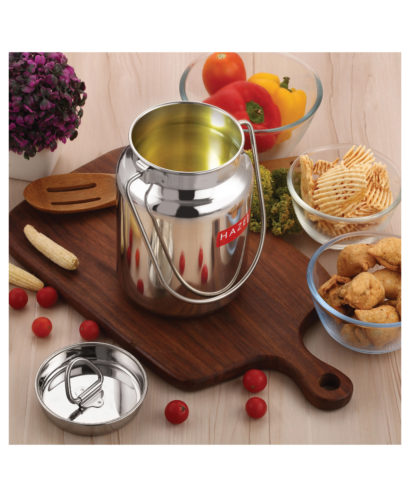 HAZEL Stainless Steel Oil and Ghee Air Tight Container | Oil Pot Container for Kitchen Storage | Heavy Gauge Steel Ghee Can, 2 Litre-image-34