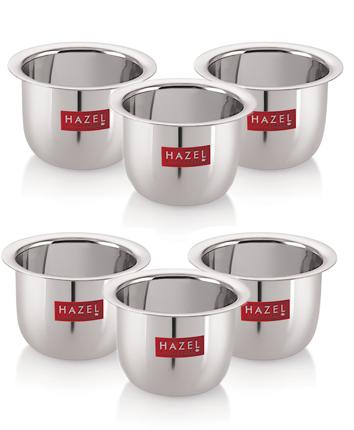 HAZEL Stainless Steel Tea Glasses Large Traditional Design Coffee Milk Serving Glass Patra Pela Set of 6, 10 cm, 200 ml, Silver-picture-1