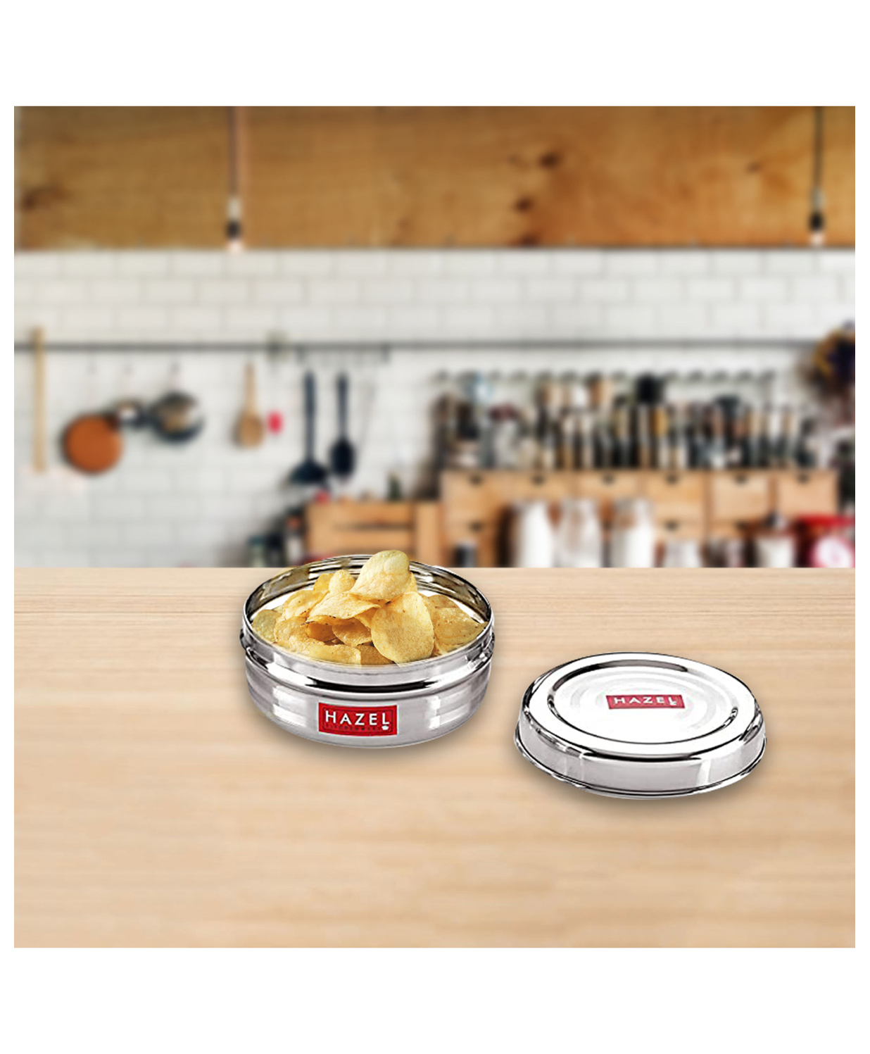 HAZEL Small Container For Kitchen | Round Stainless Steel Container | Container For Kitchen Storage| Small Steel Dabba of Capacity 400 ml-image-28
