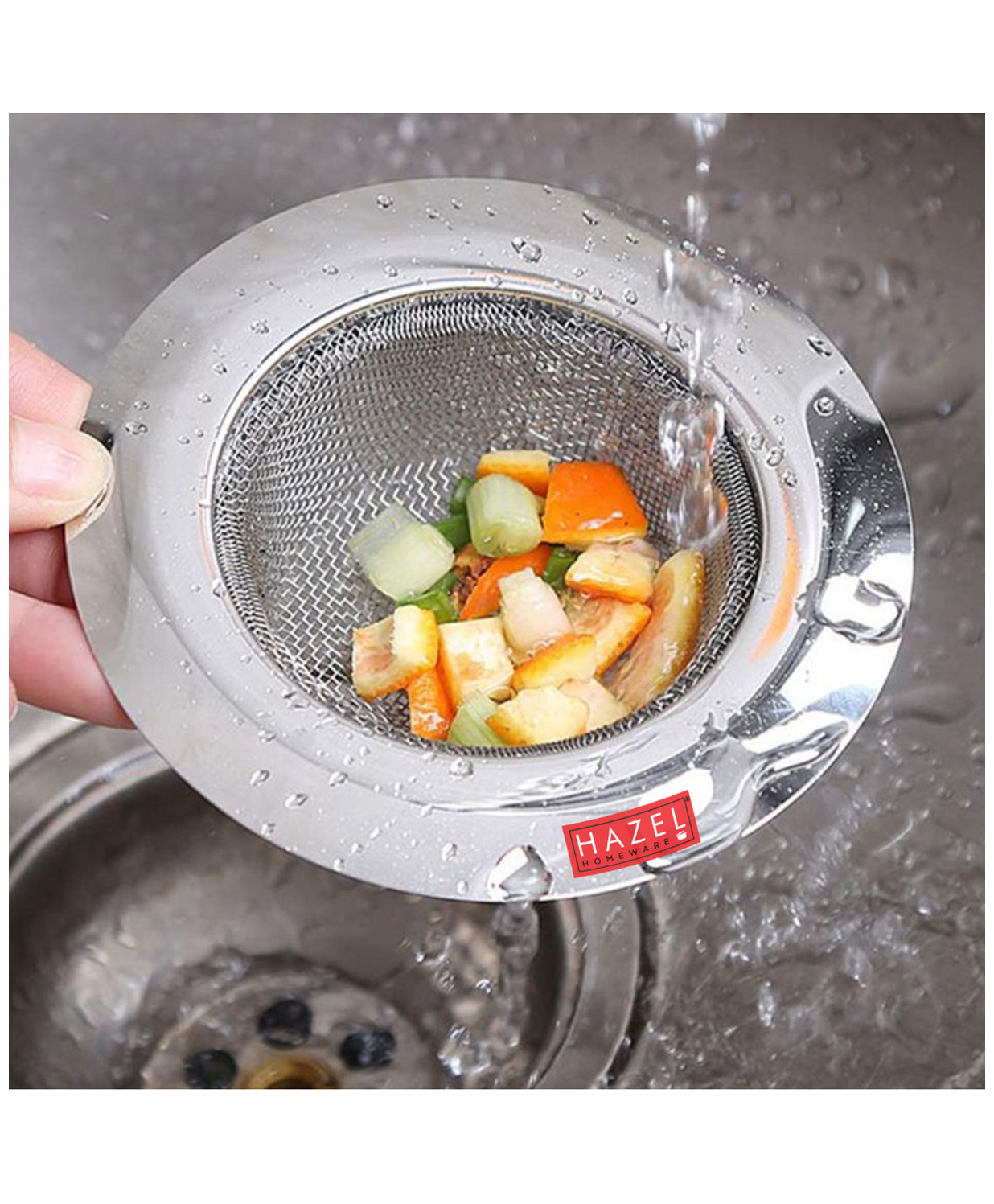 HAZEL Steel Kitchen Sink Strainer | Sink Filter for Waste | Wash Basin Drainer Filter | Stainless Steel Stopper Jali For Kitchen | 6 cm-picture-14