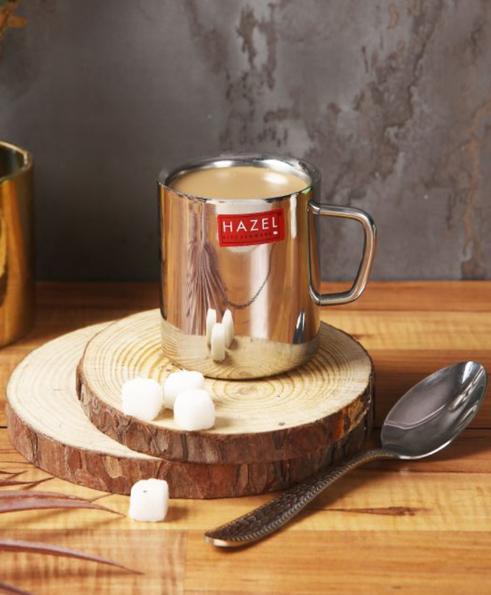 HAZEL Stainless Steel Double Wall Green Tea Coffee Big Sobar Mug, 1 Pc, 210 ml-image-26