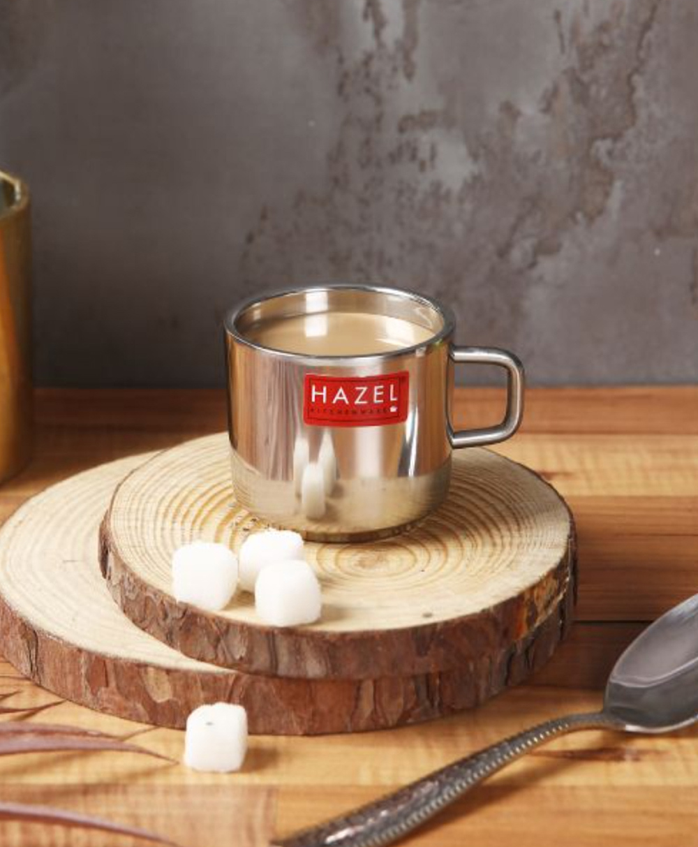 HAZEL Stainless Steel Green Tea Coffee Small Sobar Cup, 1 Pc, 100 ml-picture-26