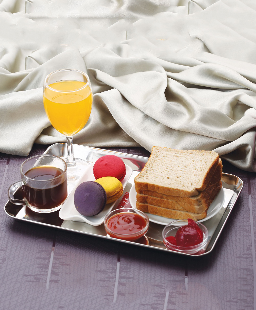 HAZEL Stainless Steel Serving Tray Rectangle Premium Dining Table Plater, Small, Silver, 29.5 x 19 cm-image-37