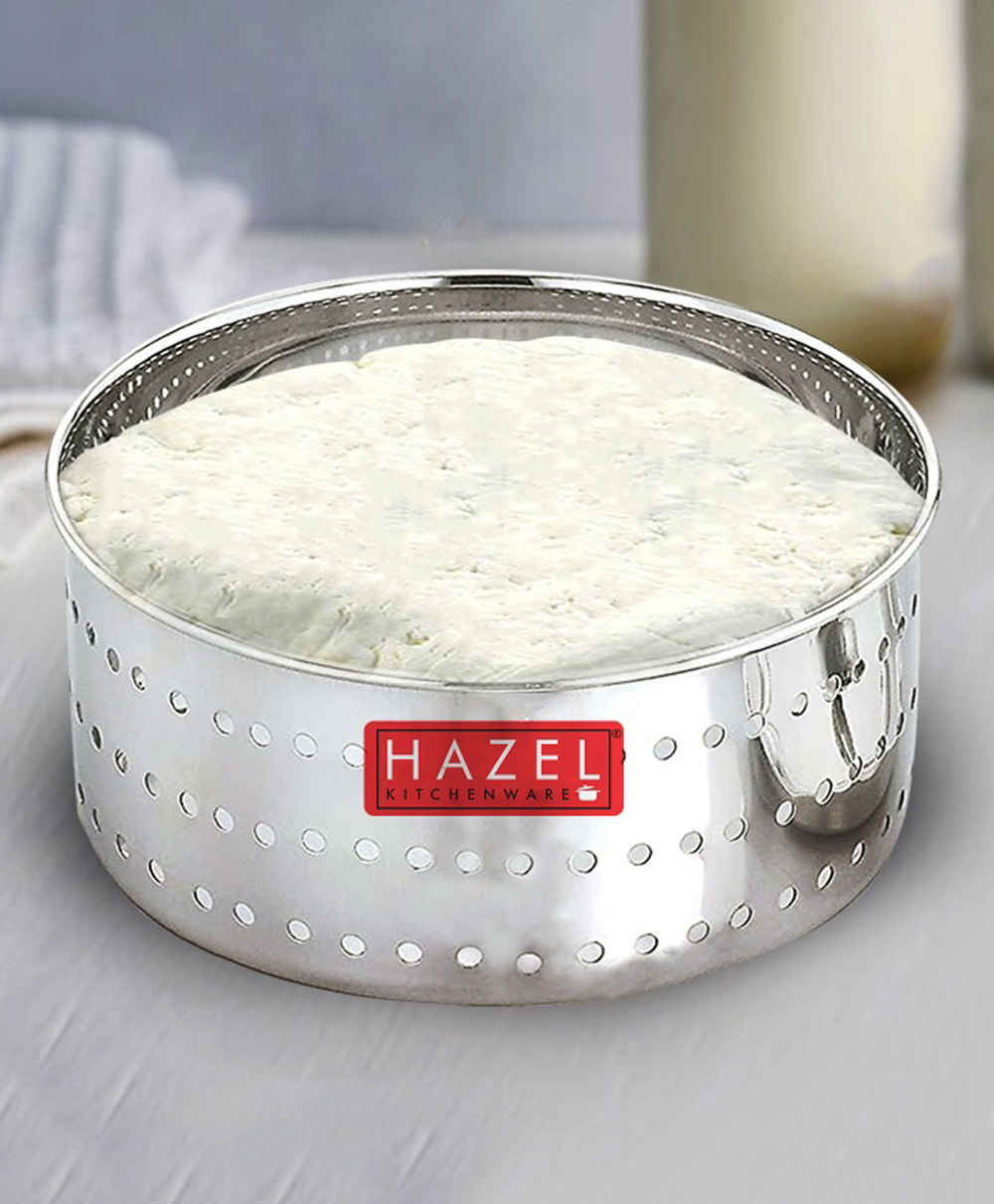 HAZEL Paneer Maker for Home | Stainless Steel Round Shape Paneer Mould | Tofu / Paneer Maker Mould Press, Medium Size-image-2