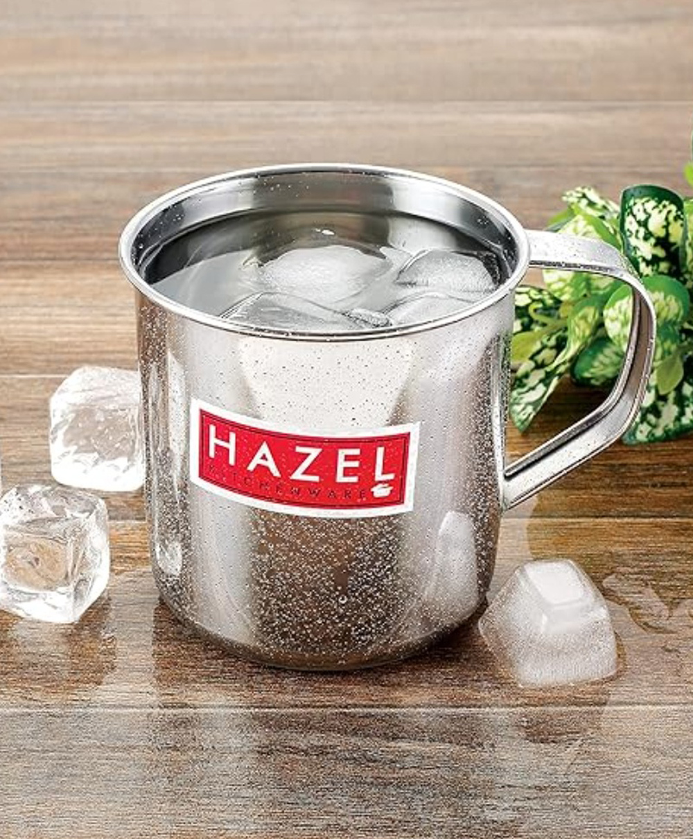 HAZEL Stainless Steel Multipurpose Bucket Shower Bathroom Mug For Home Daily Use Strong and Sturdy, 300 ml, Silver-image-21