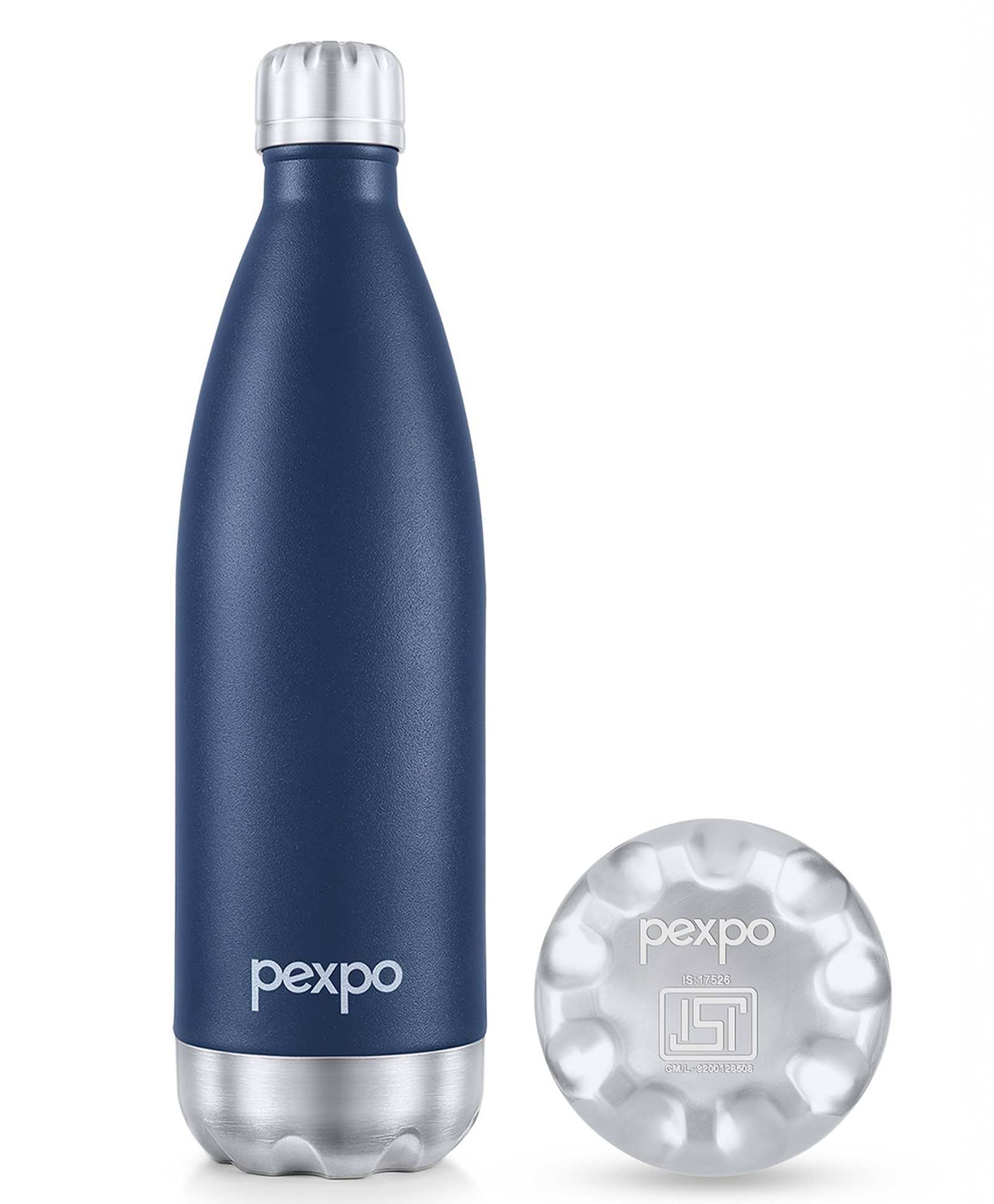PEXPO Electro 24 Hrs Hot & Cold ISI Certified Flask | Stainless Steel Water Bottle - 750ml Denim Blue | Thermoflask | Office Bottle | Workout | Travelling | Home | Adults & Kids-image-42