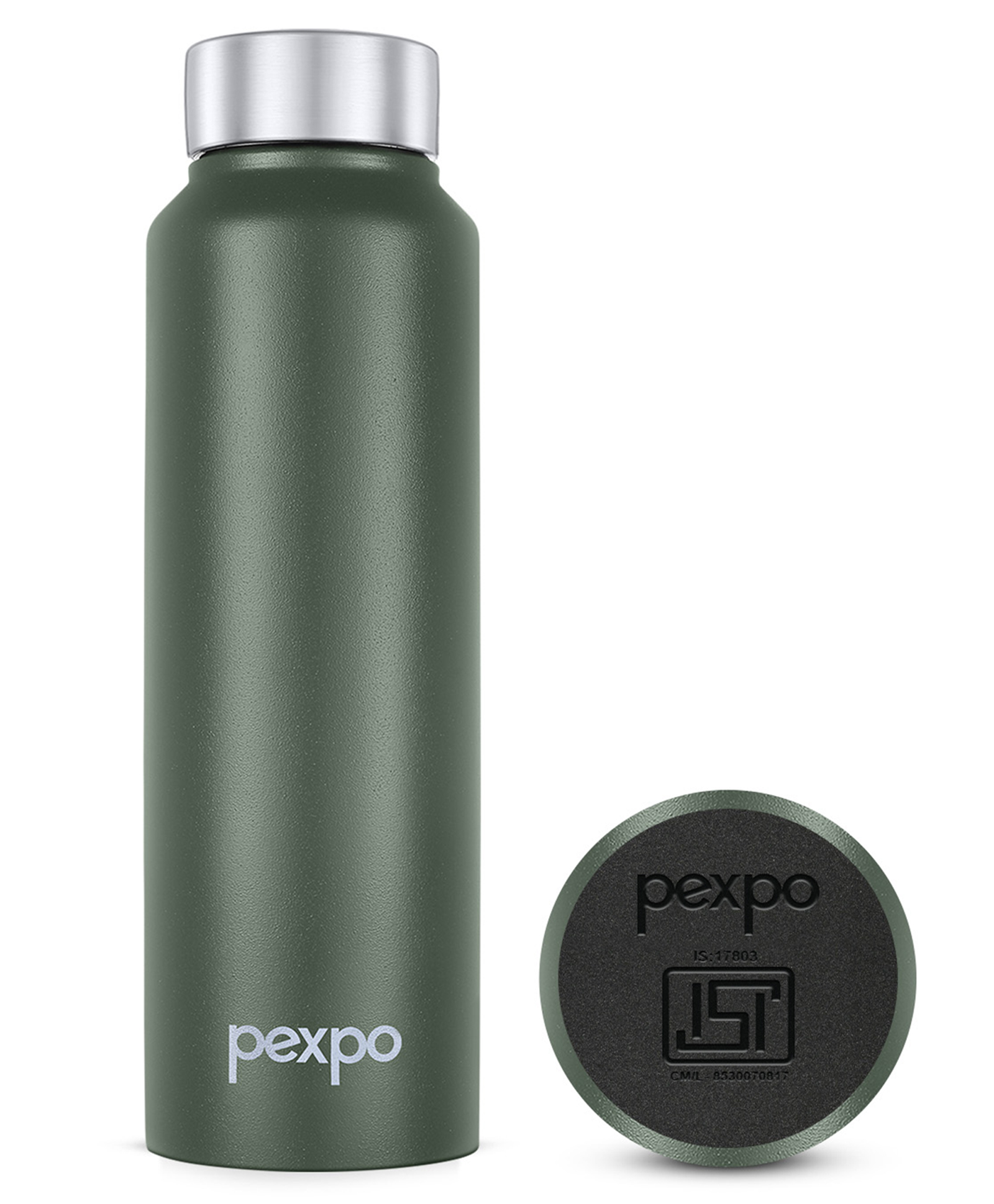 Pexpo Chromo Stainless Steel Sports/Fridge Water Bottle 750ml, Military Green | Eco friendly | BPA Free | Water Bottle for Office, Gym, School, Yoga, Trekking, Men, Women and Kids-image-49