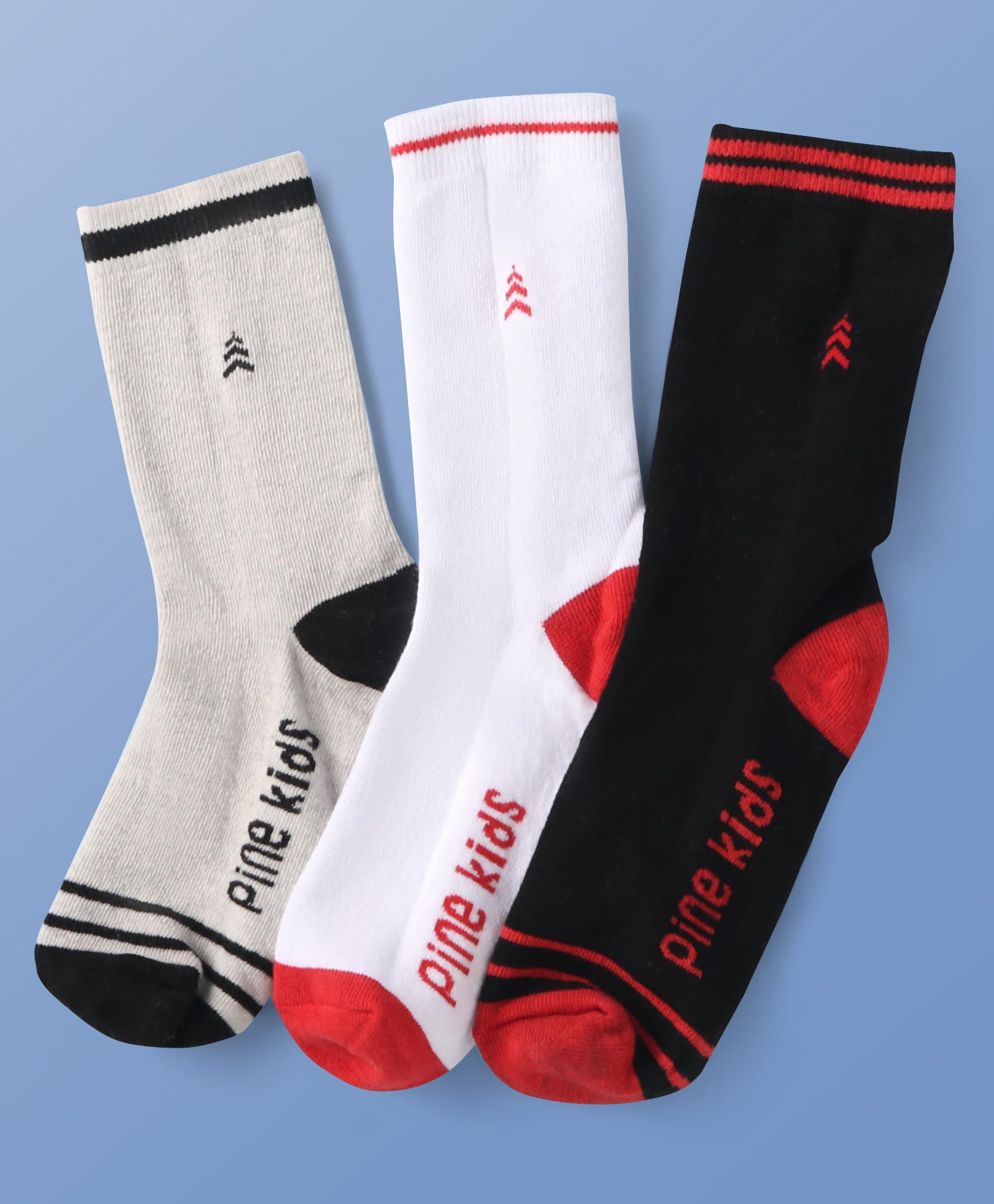 Pine Kids Knit Ankle Length Socks with Brand Name Design Pack of 3 (Color May Vary)-image-37