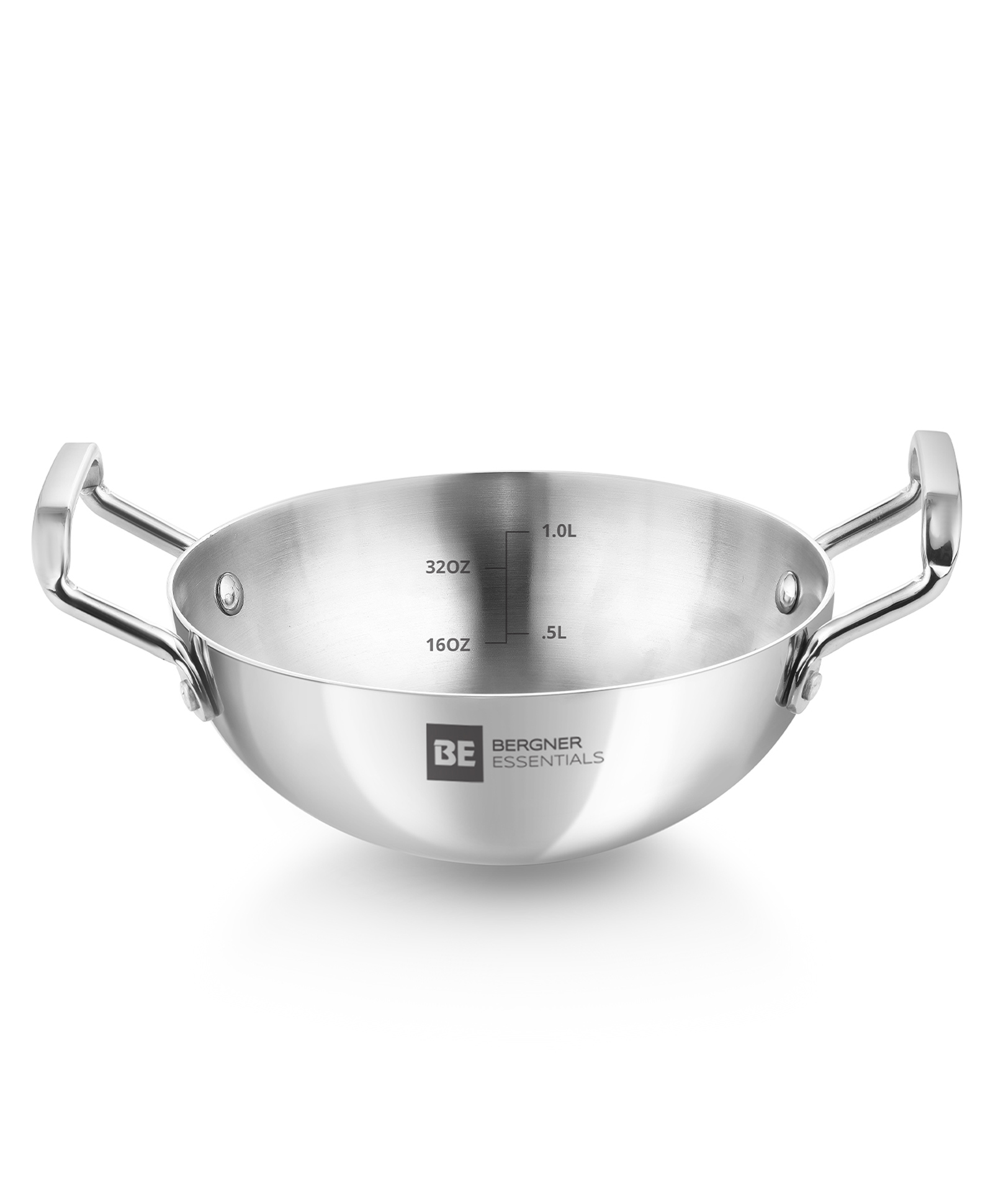 Bergner BE Bergner Essentials TriPly Stainless Steel 26 cm Extra Deep Kadai/Indian Wok, 3.5 L Kadhai, Even Heat Distribution, Consumes Less Oil, Easy to Clean, Gas Stove Compatible, 5-Year Warranty-picture-16