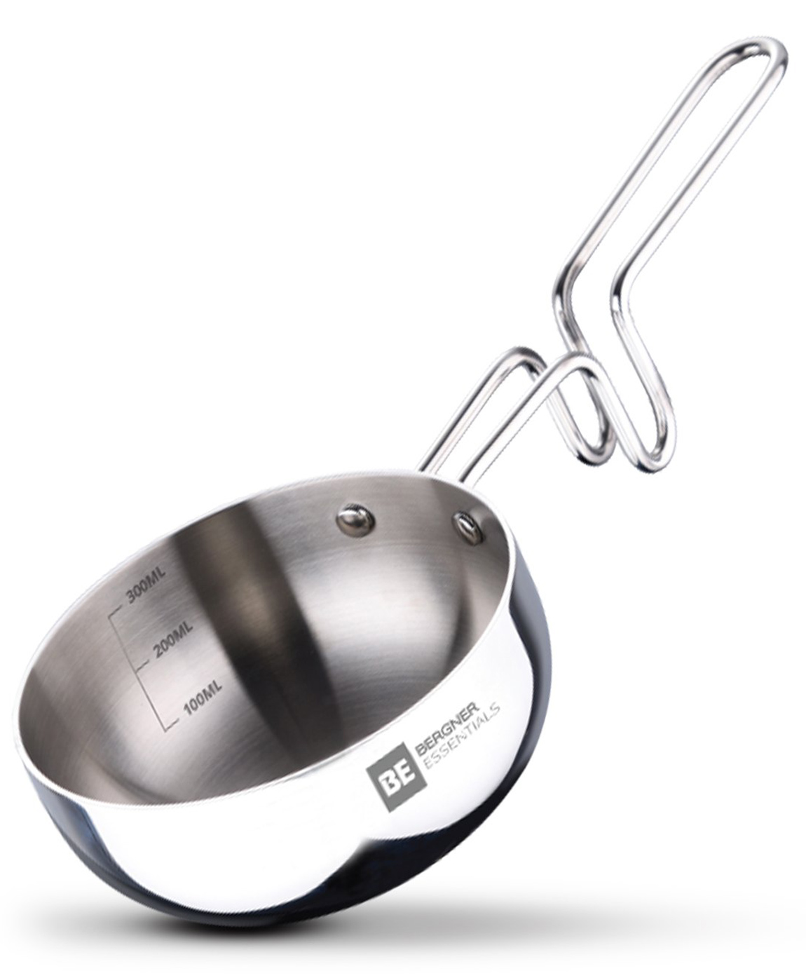 Bergner BE Bergner Essentials Tri-Ply 10cm (0.3 L) Stainless Steel Tadka Pan, For Spice Tempering/Seasoning, Long Wire Handle, Smooth Finished Surface, Induction Base & Gas Friendly, 5-Year Warranty-image-37