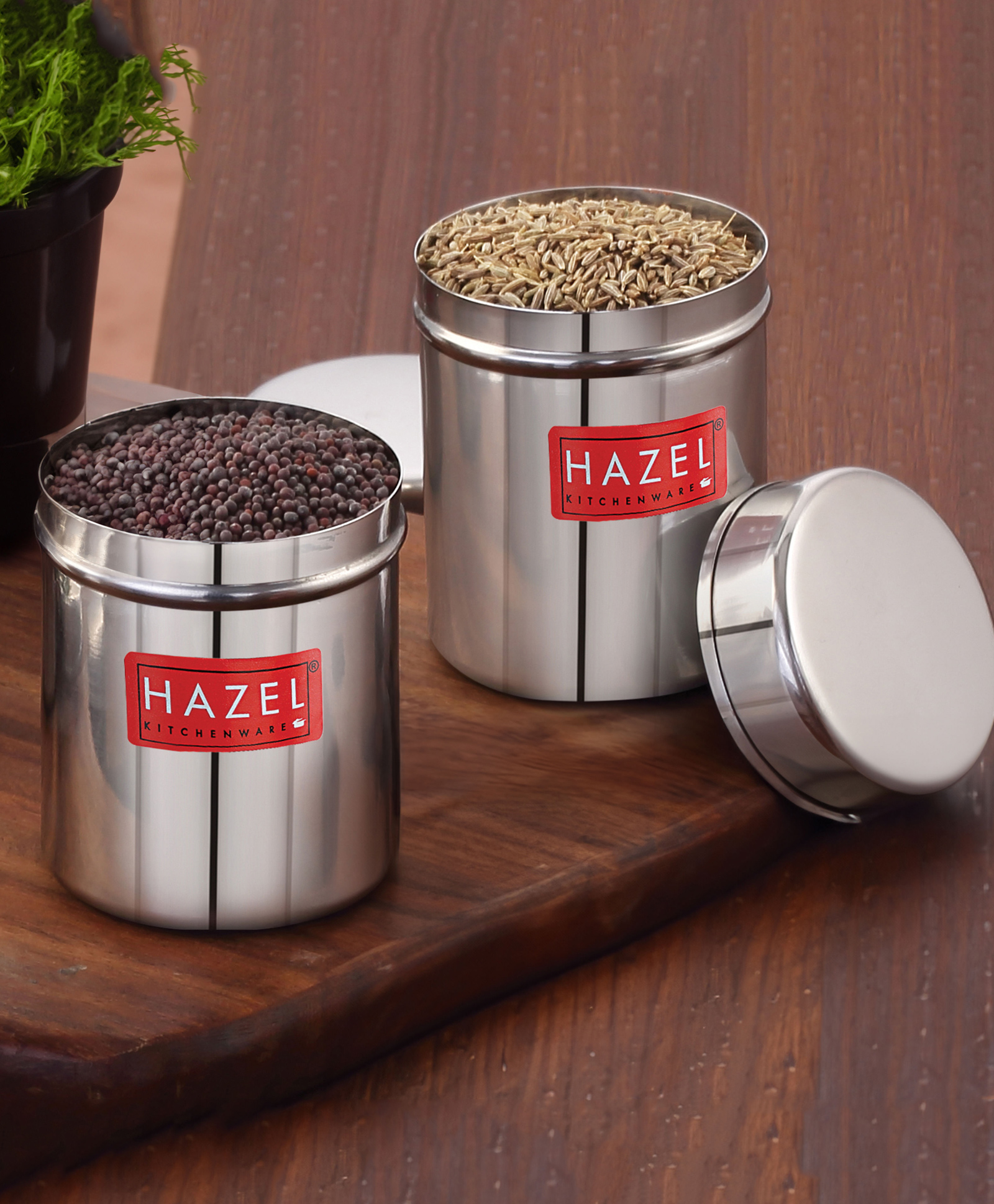 HAZEL Stainless Steel Container | Kitchen Air Tight Storage Dabba Containers Set of 2, 150 ml-image-11