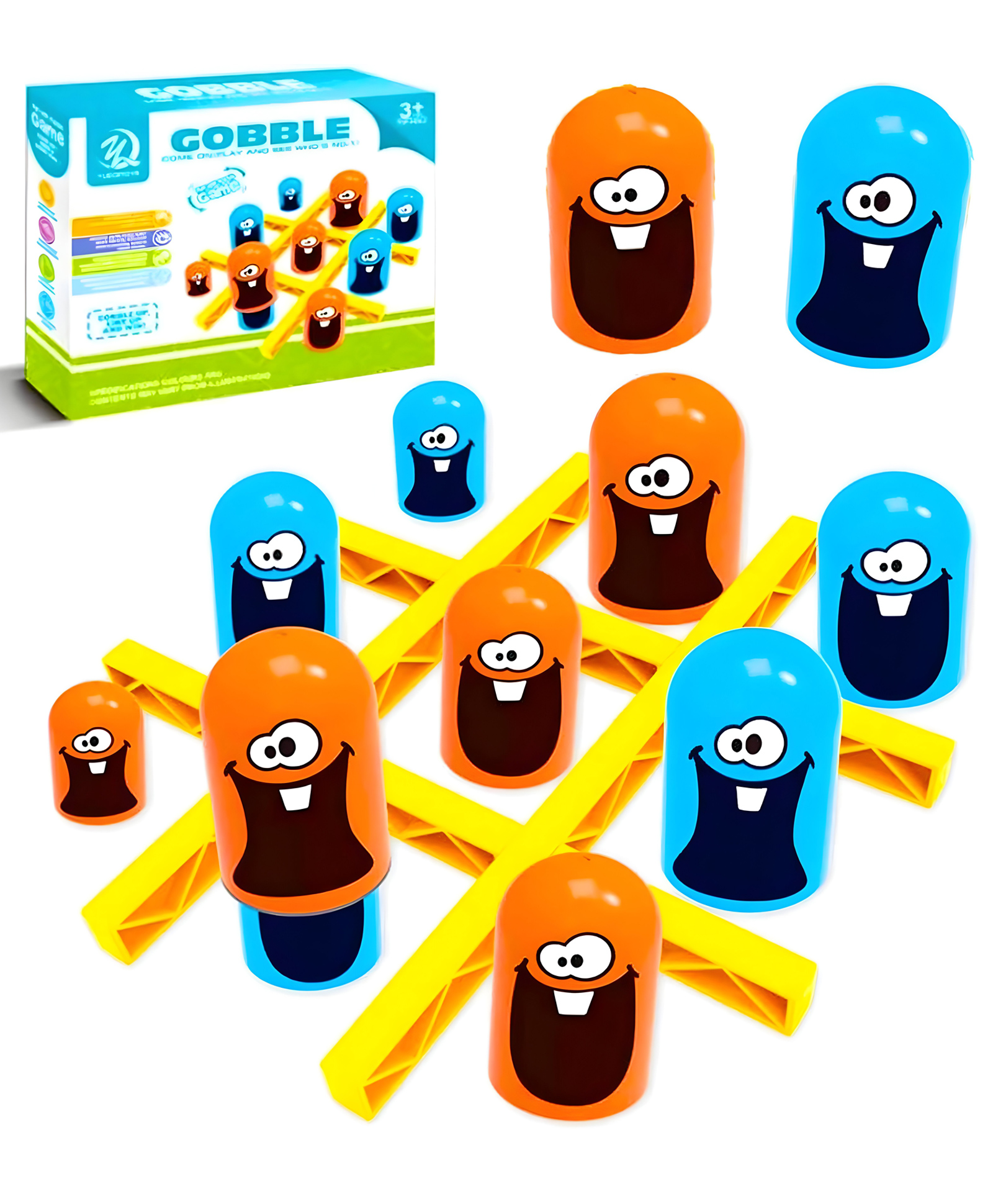 NEGOCIO board games for kids, tic tacs goblet game, tic tacs goblet game, tic tac-toe game, tic-Tac-toe game, surprise tic tac toe, blue orange gobble game, board game indoor game family game classic game - PACK OF 1 - COLOR MAY VARY-image-32