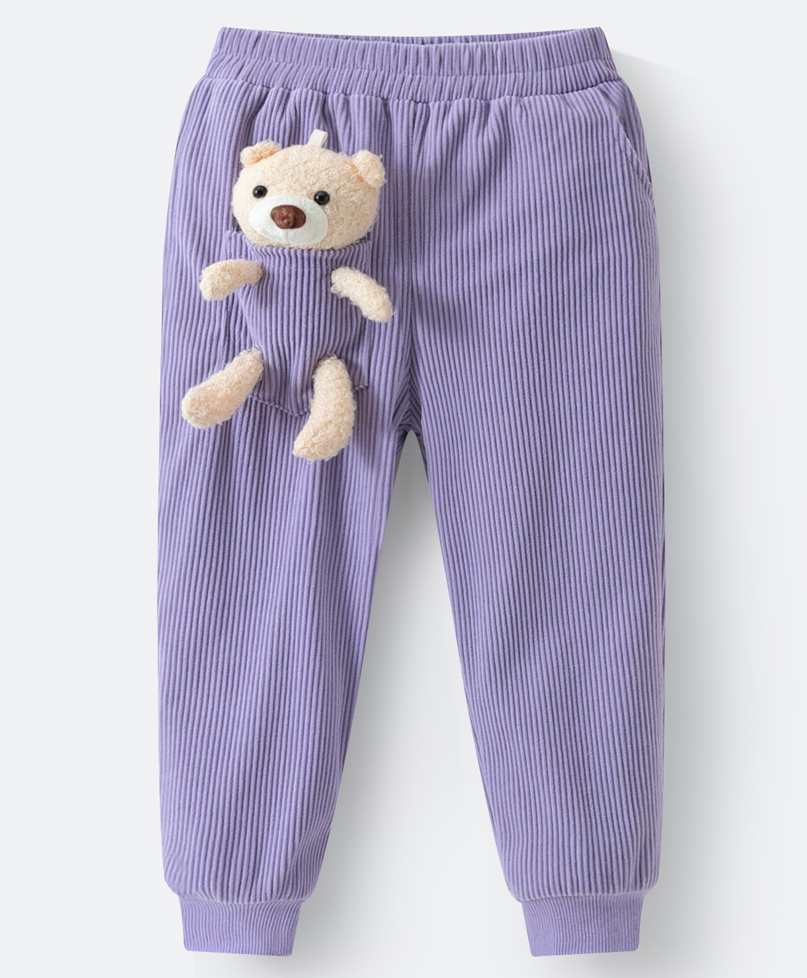 Kookie Kids Full LengthLounge Pant with Bear Applique- Lavender-image-6
