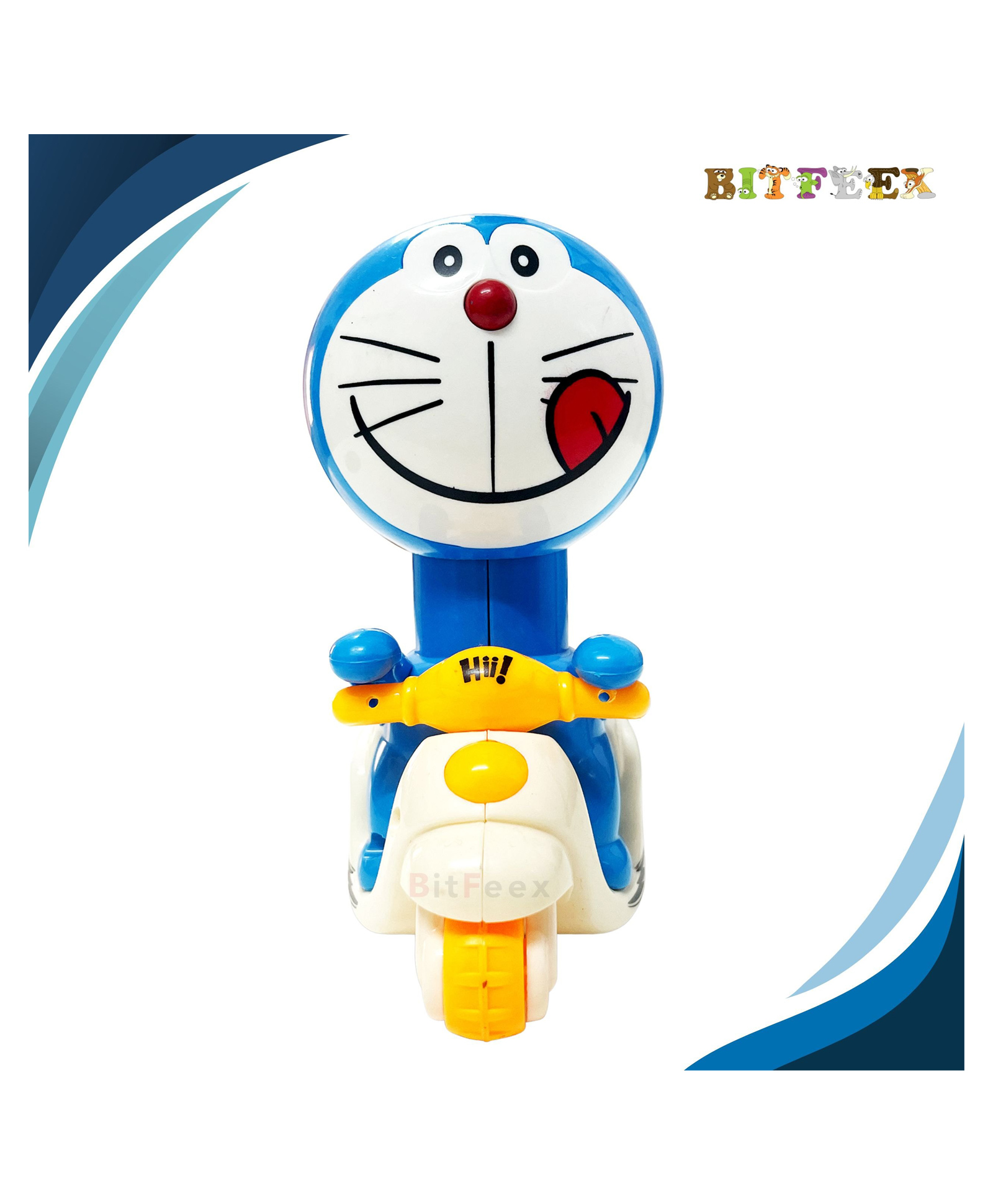 BitFeex Doremoon Toy Scooter Pressure Powered Press The Head Kids Toddler Car Toy-Pack of 1 pcs, Color may vary-picture-13