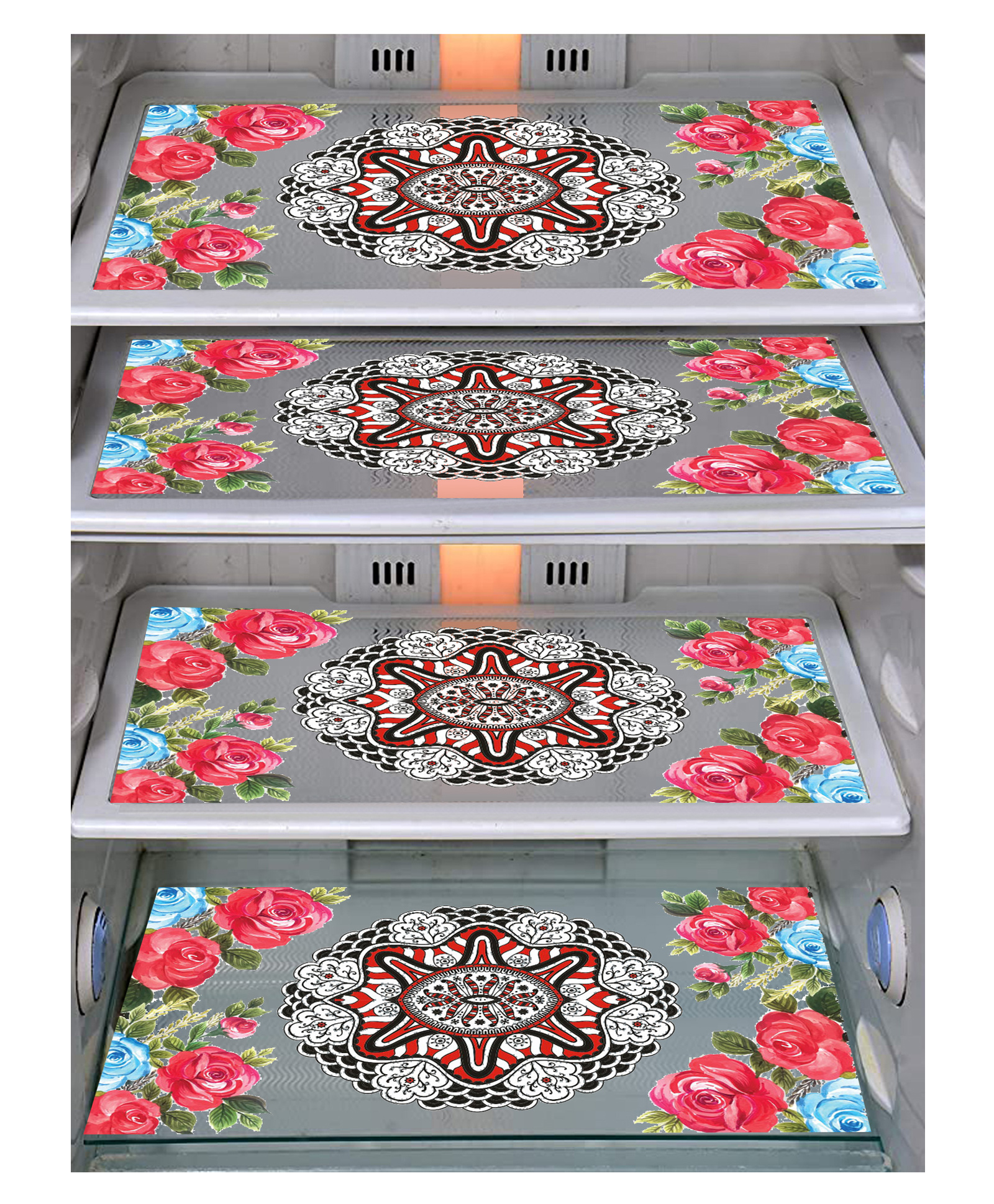Dakshya Industries Fridge Top Cover and Fridge Mat Combo Set of 5-picture-23
