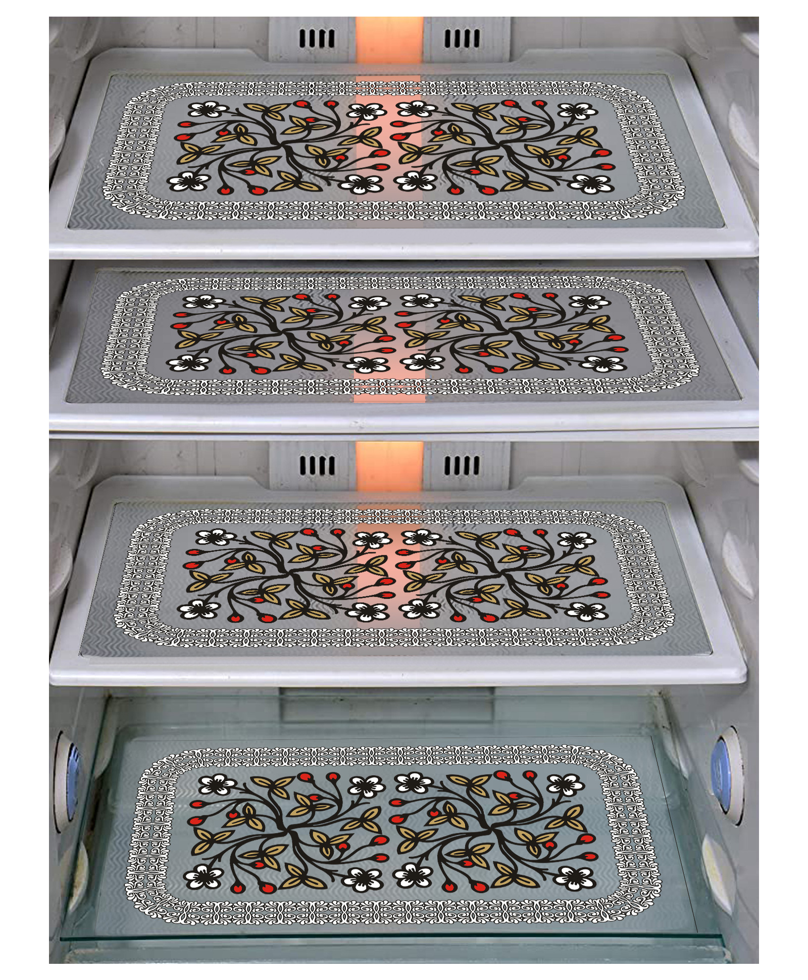 Dakshya Industries Fridge Top Cover and Fridge Mat Combo Set of 5-image-48