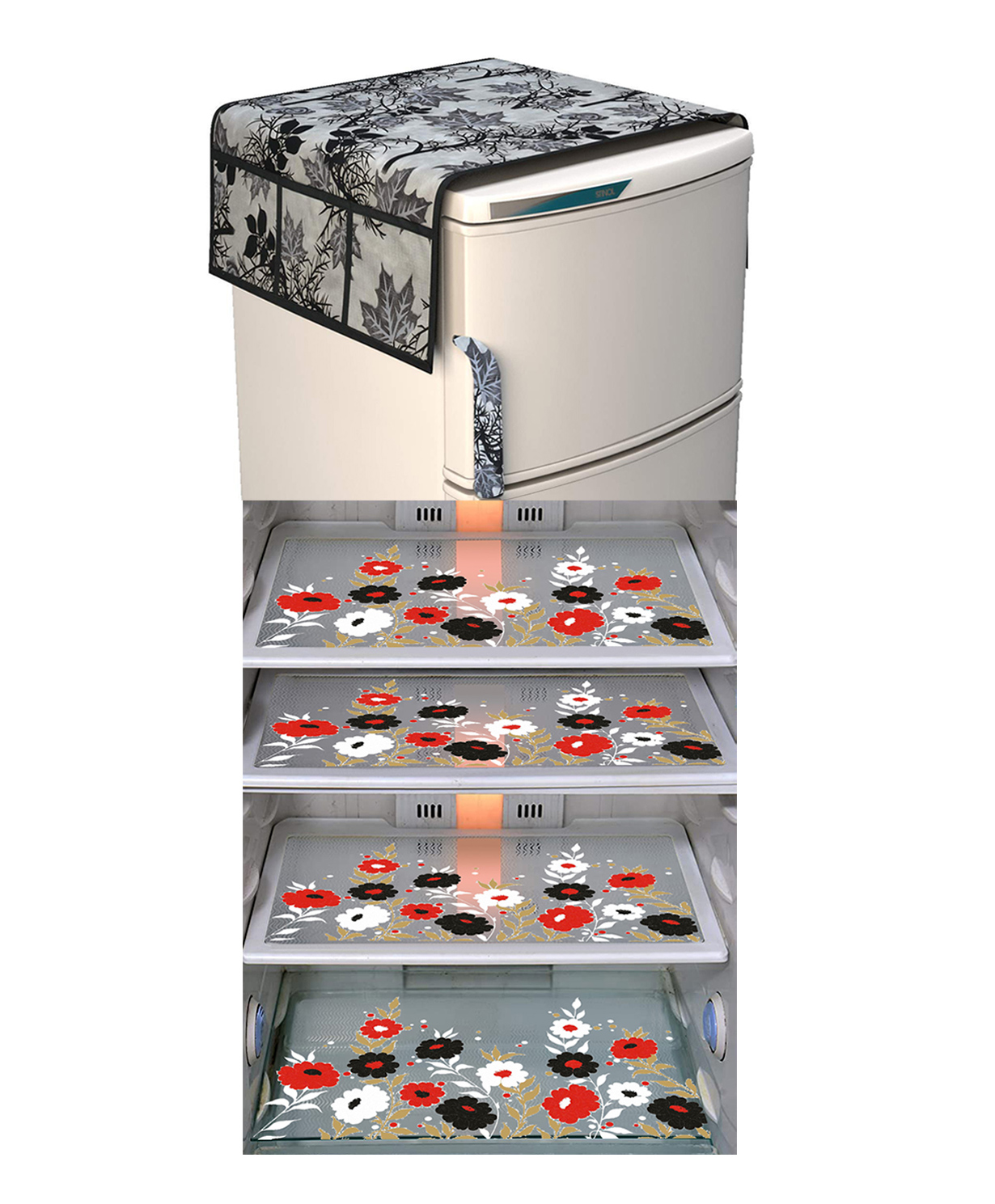Dakshya Industries Fridge Top Cover and Fridge Mat Combo Set of 5-picture-10