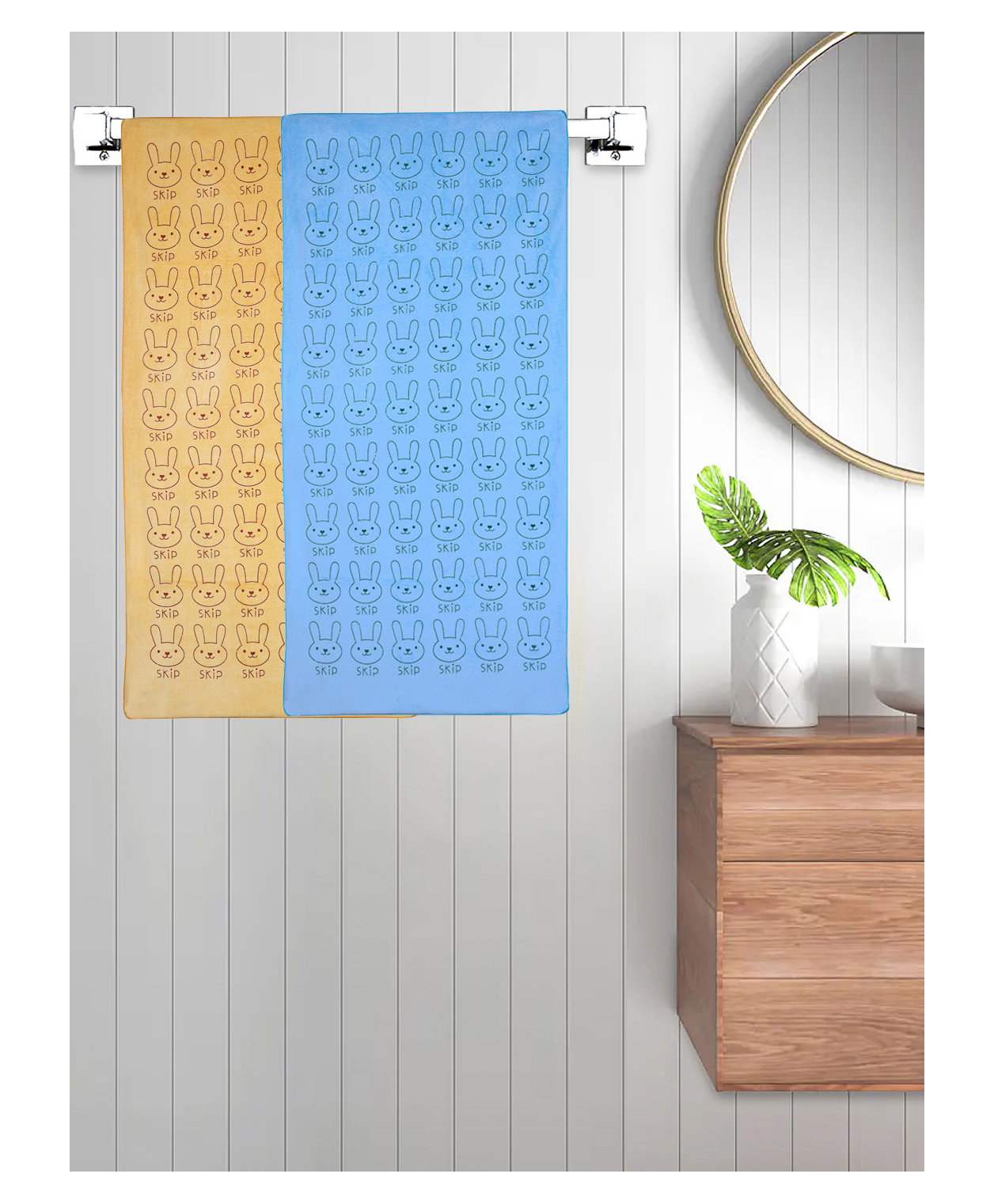 FABINALIV Set of 2 Multicolor Cartoon 300 GSM Cotton Kids Bath Towels (110X55 cm)-picture-37