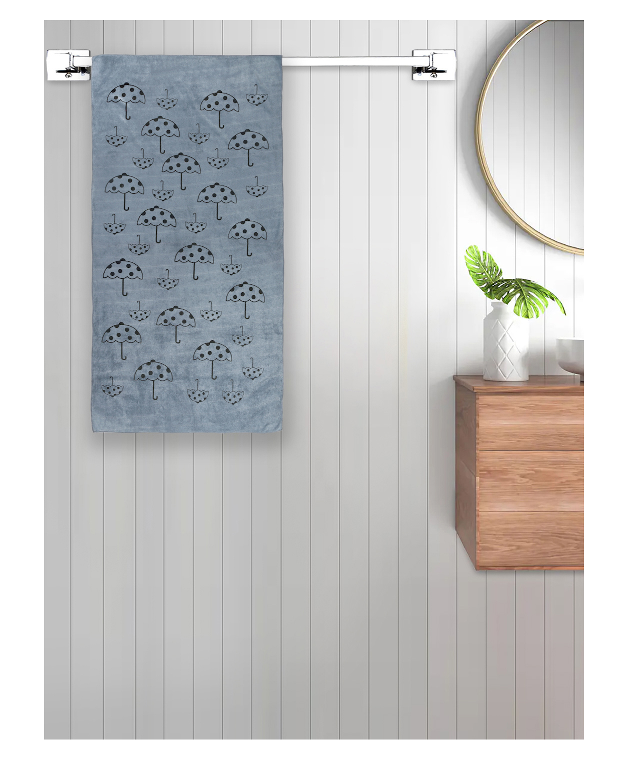 FABINALIV Unisex Grey Abstract 420 GSM Cotton Bath Towels (140X70 cm)-image-25