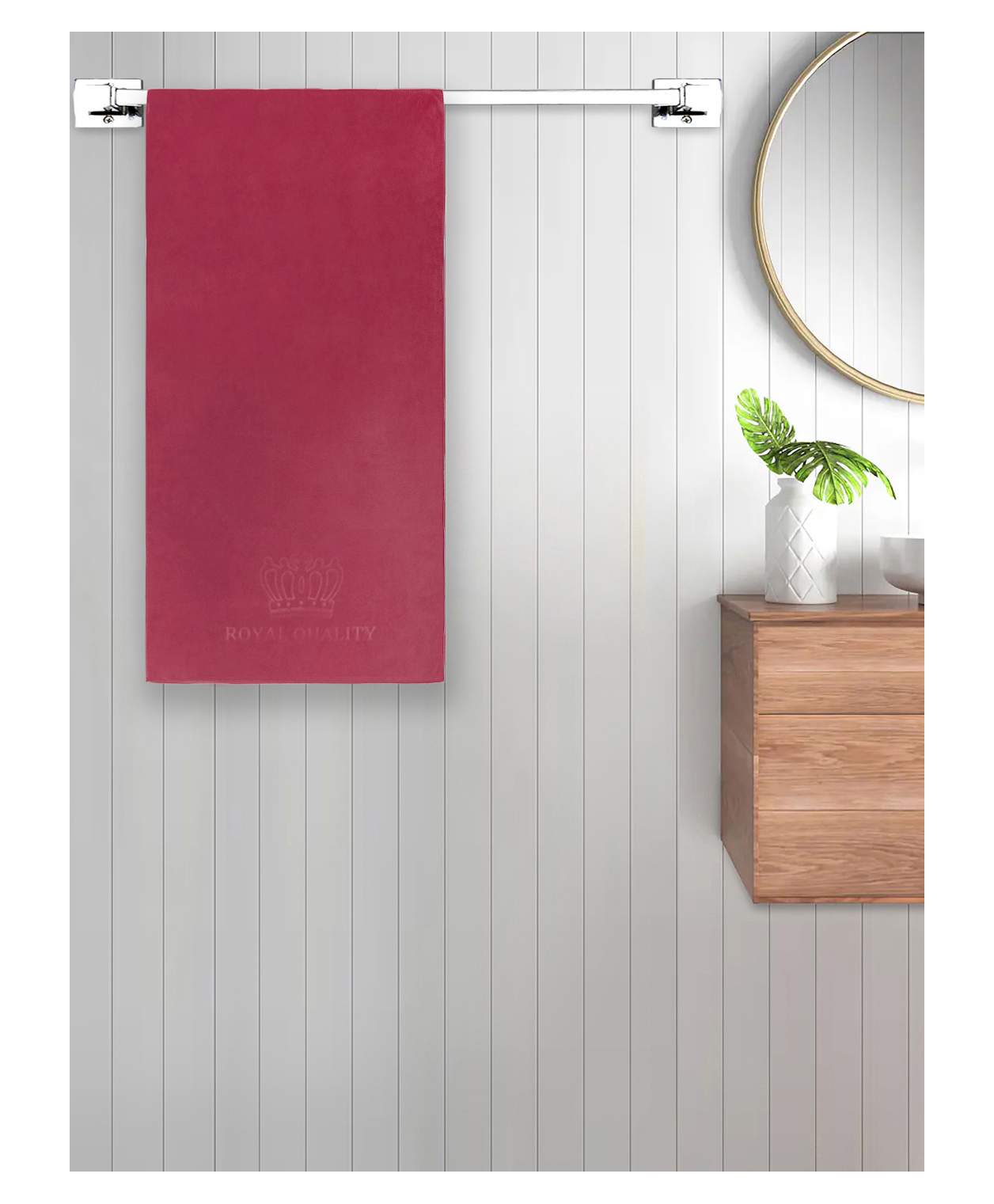 FABINALIV Unisex Maroon Solid 420 GSM Cotton Bath Towels (140X70 cm)-image-21