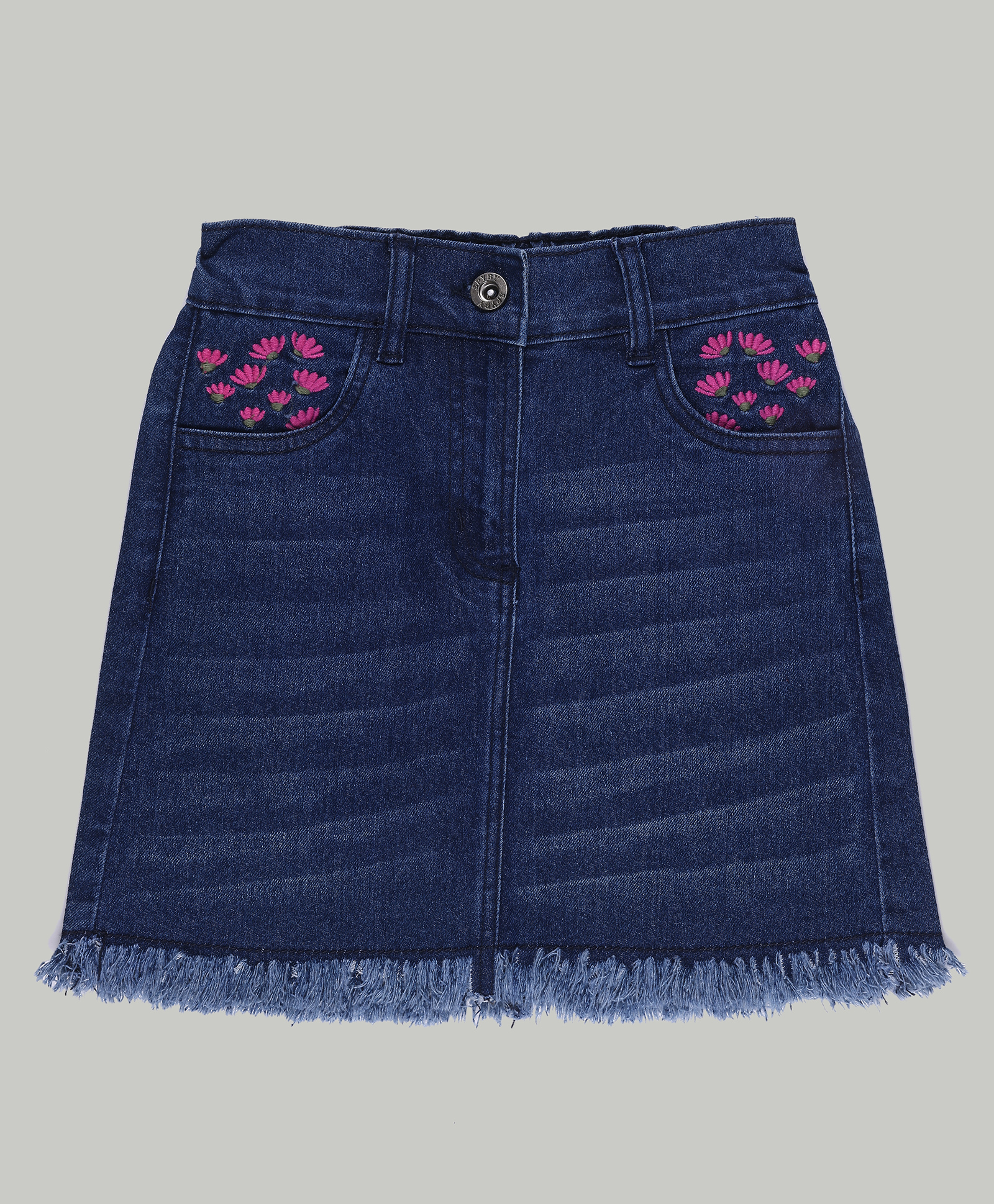 SpyBy Denim Floral Embroided Skirt - Blue-picture-17