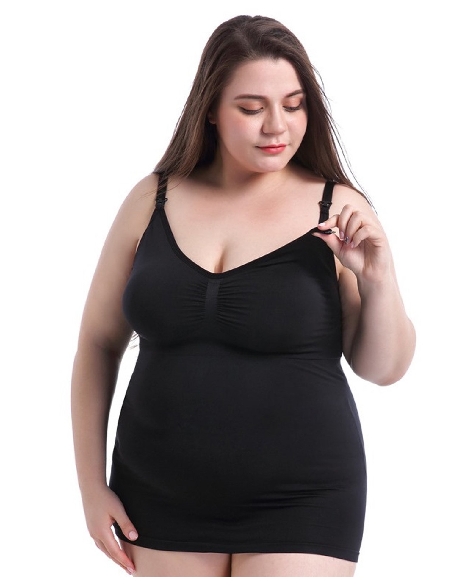 Fabme Sleeveless Solid Nursing Camisole - Black-picture-19