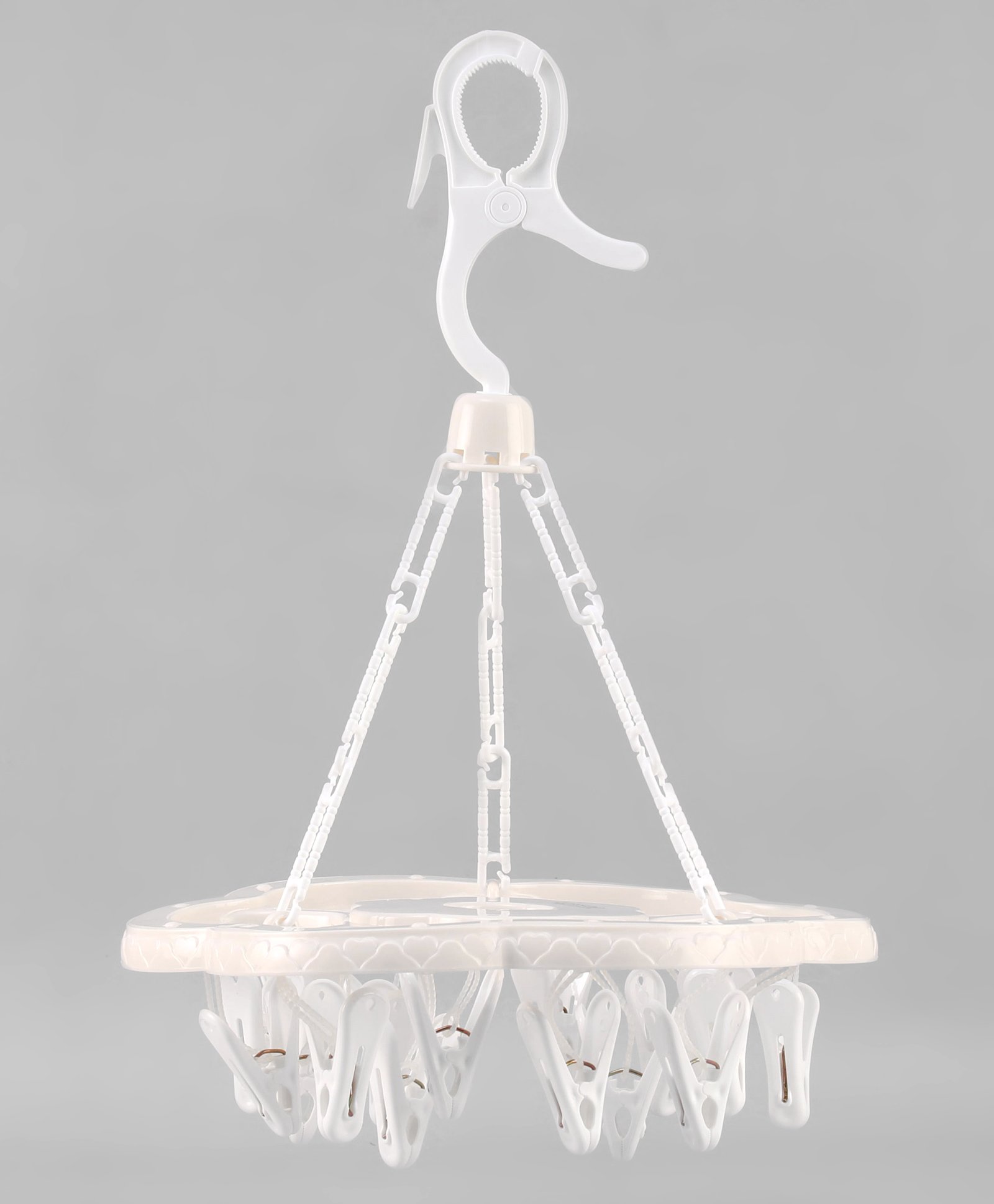 fab n funky Cloud Shaped Hanger With 18 Hooks - White-picture-18