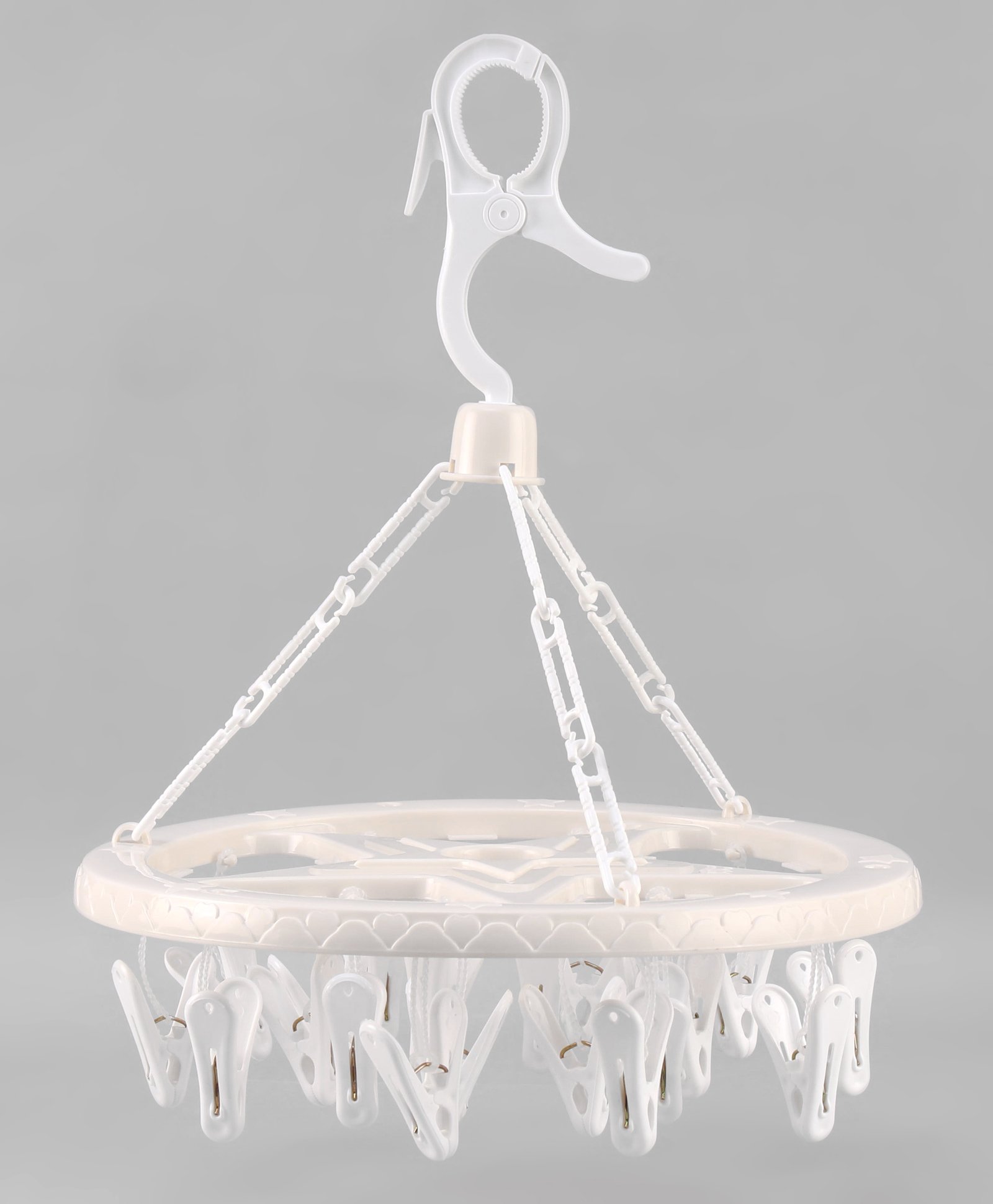 fab n funky Cloud Shaped Hanger With 20 Hooks - White-picture-26